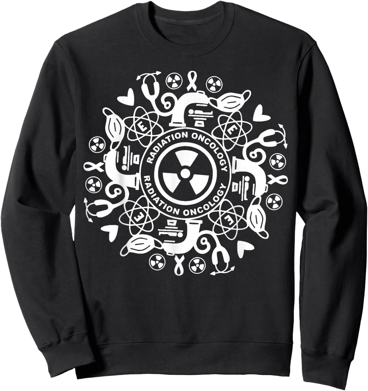 Retro Radiation Oncology Radiation Therapist Oncology Tech Sweatshirt - Sweatshirt | Black