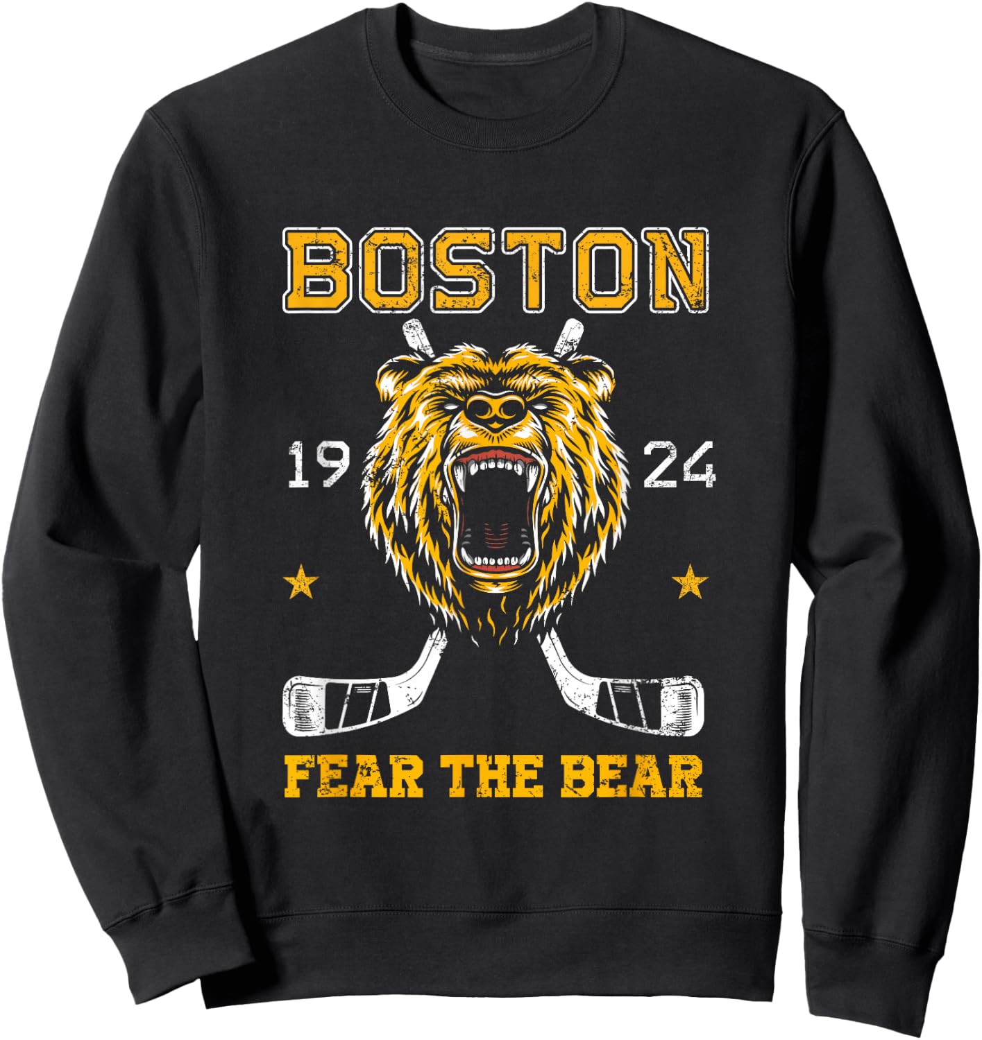 Boston Ice Hockey Fear the Bear Sweatshirt - Sweatshirt | Black