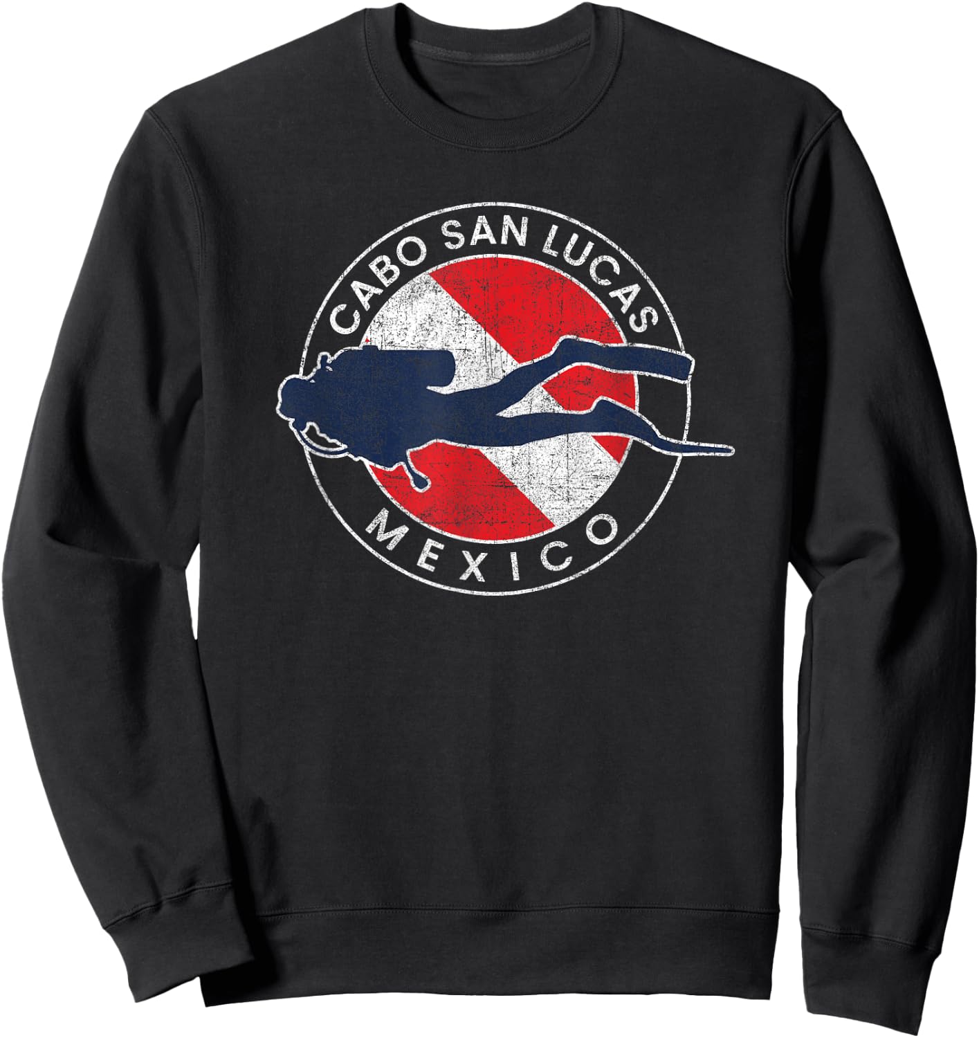 Cabo San Lucas Mexico Scuba Diving Flag Retro Boys Girls Sweatshirt - Sweatshirt | Black