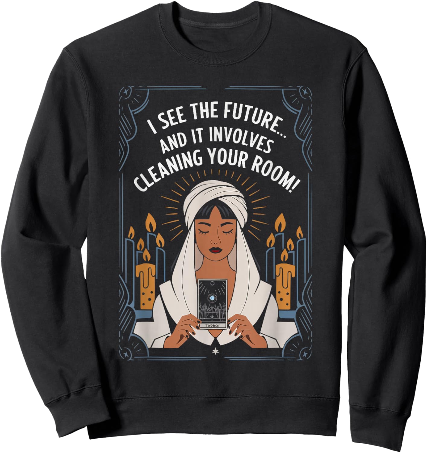 Tarot Card Reading Occult Dark Magic Tarot Reader Mom Sweatshirt - Sweatshirt | Black