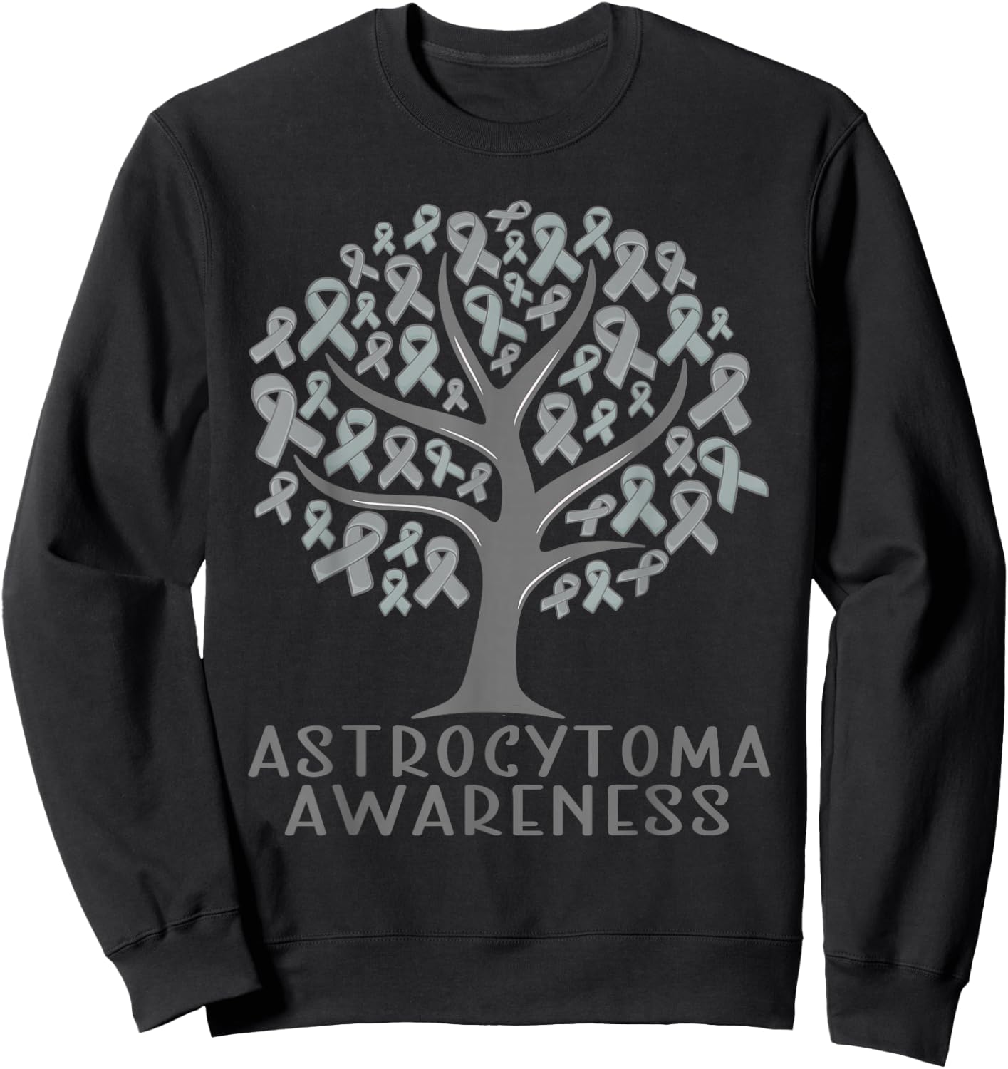 Astrocytoma Awareness Tree Ribbons, Wear grey Sweatshirt - Sweatshirt | Black