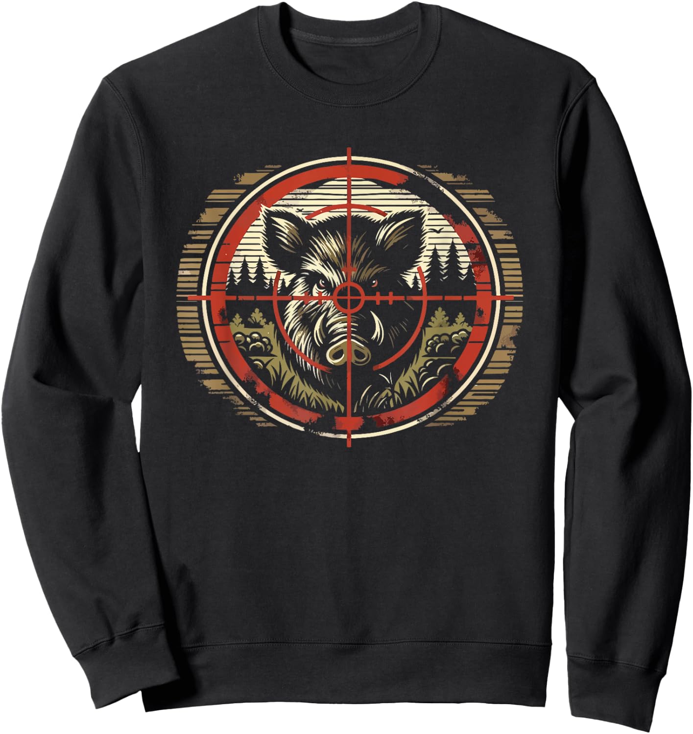 Hunting Wildlife Fishing Outdoors Deer Animal Forest Hunt Sweatshirt - Sweatshirt | Black
