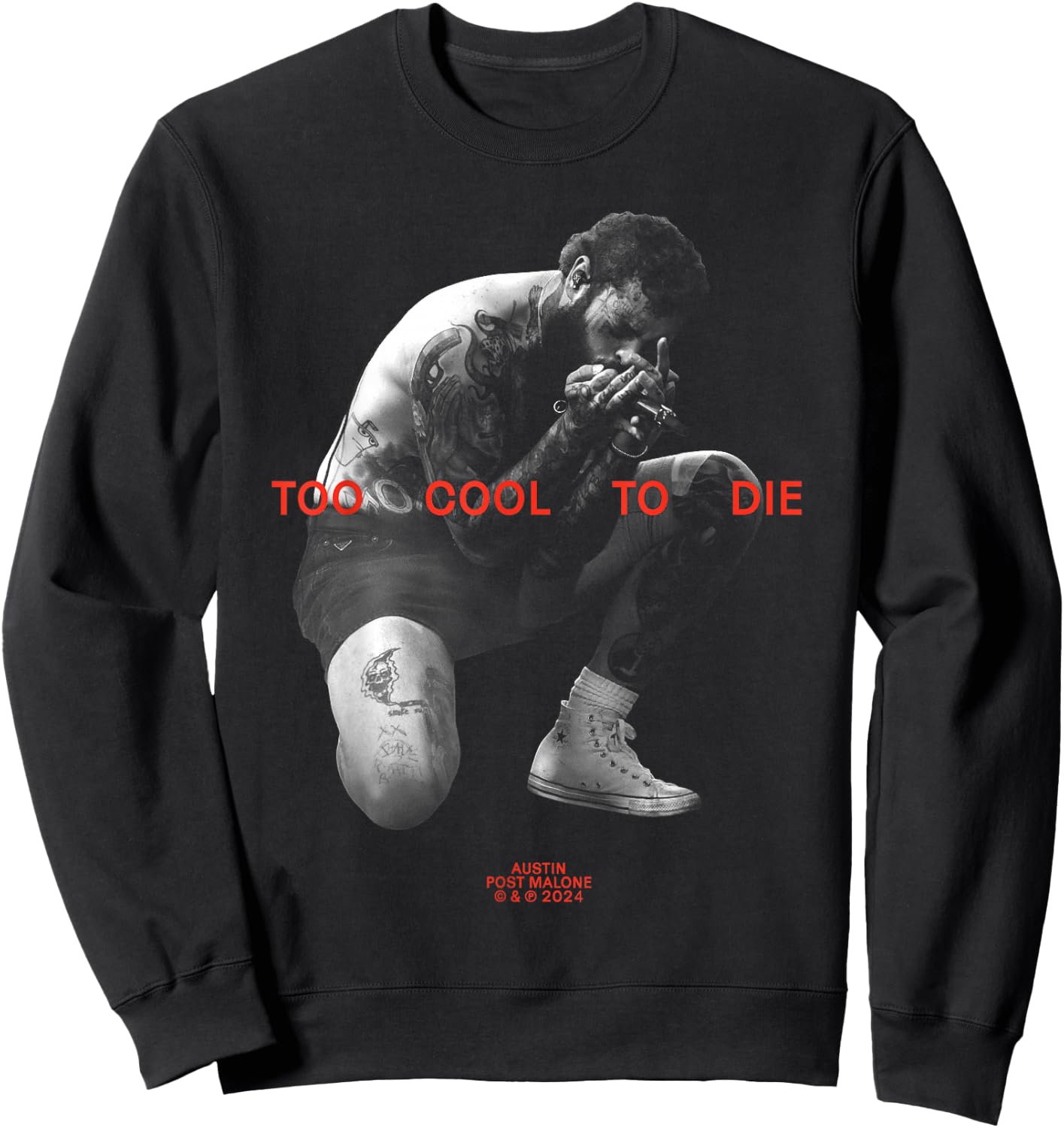 Official Post Malone Too Cool To Die Sweatshirt - Sweatshirt | Black