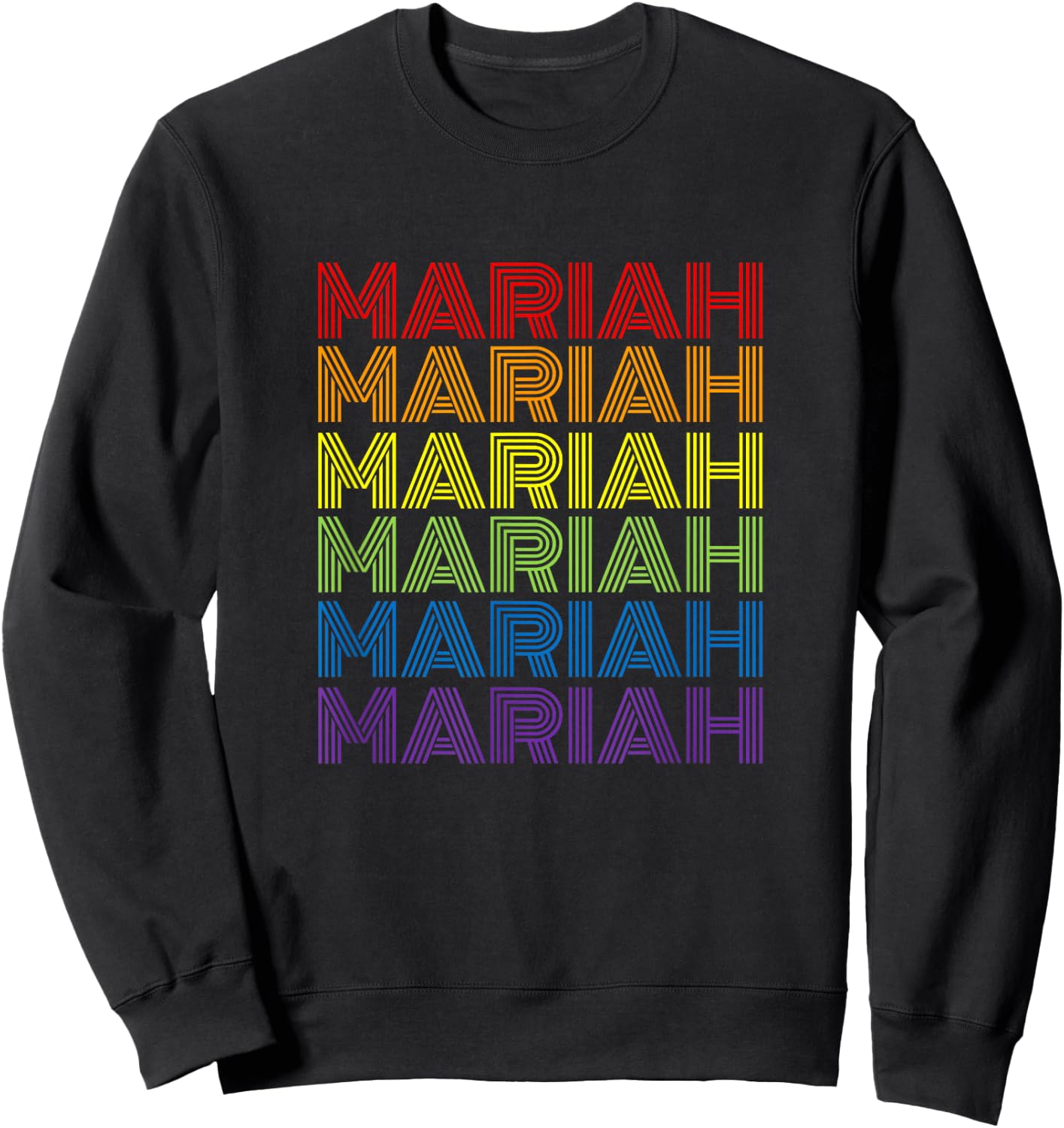 Retro Style Mariah Rainbow Sweatshirt - Sweatshirt | Black