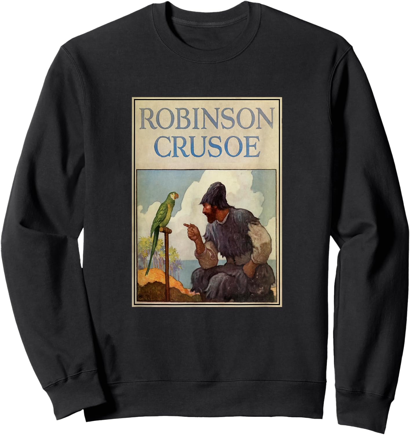 Robinson Crusoe Book Cover (1920) Sweatshirt - Sweatshirt | Black
