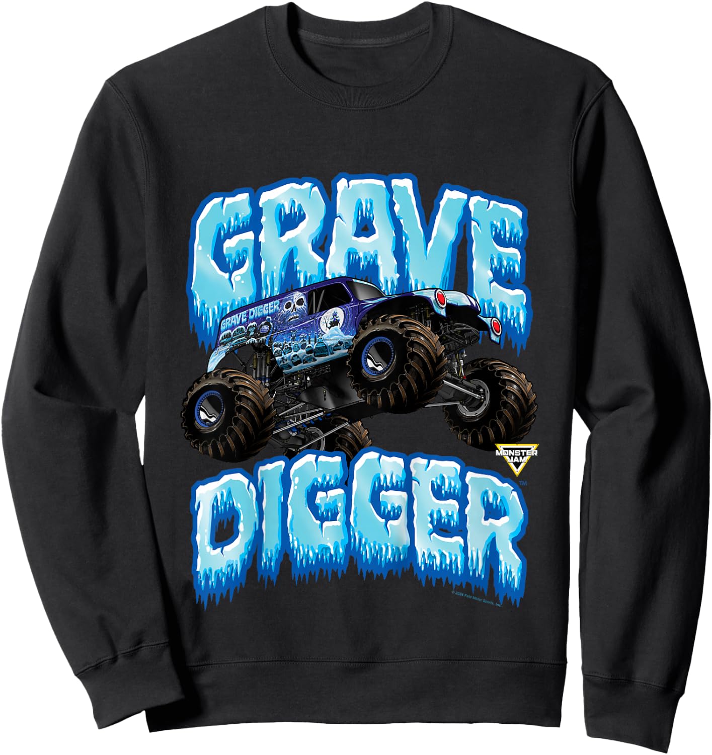Monster Jam Kids Grave Digger Ice Cold Monster Truck Sweatshirt - Sweatshirt | Black
