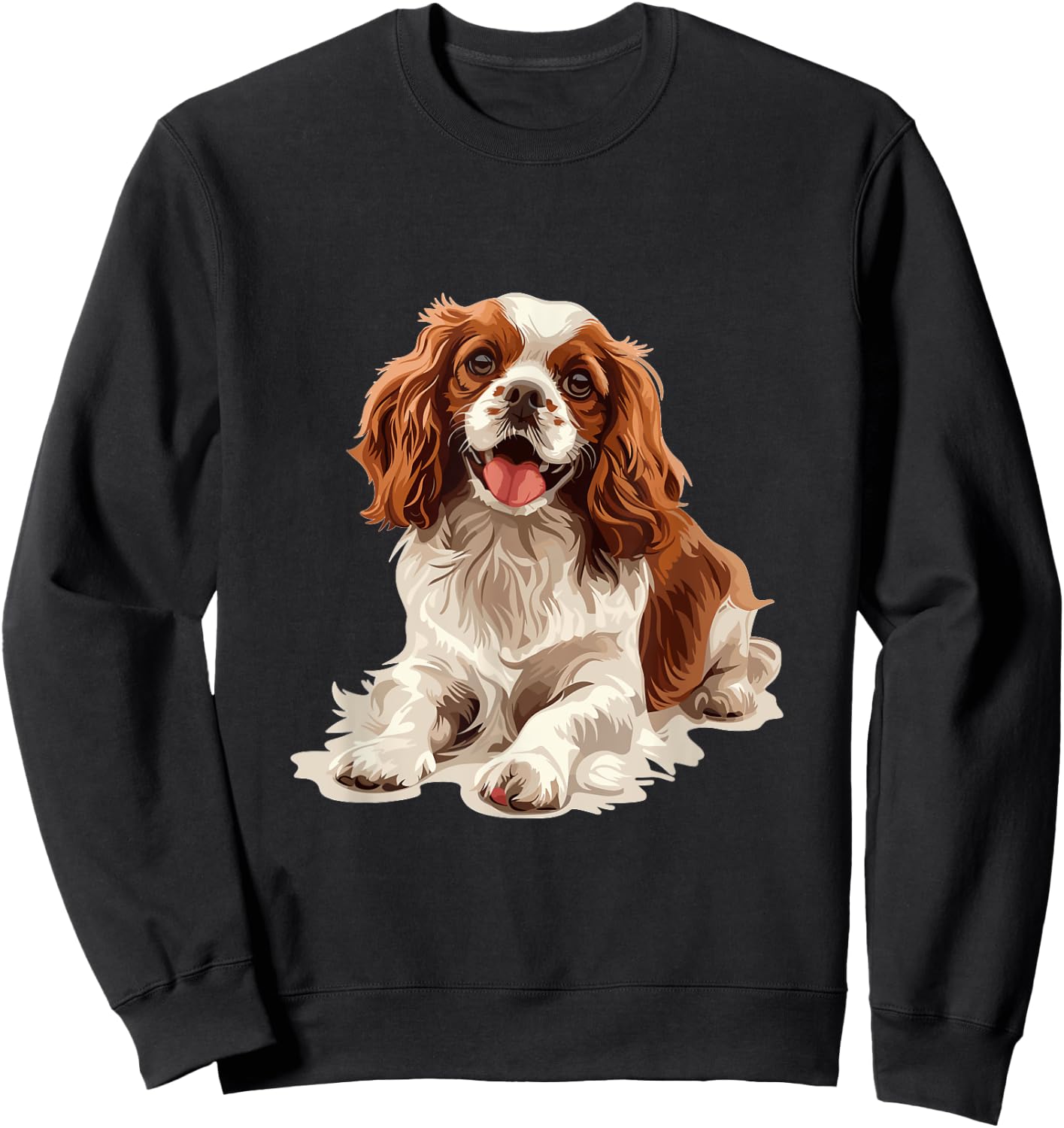 Cavalier King Charles Spaniel Dog Breed Graphic Men Women Girls Kids Sweatshirt - Sweatshirt | Black