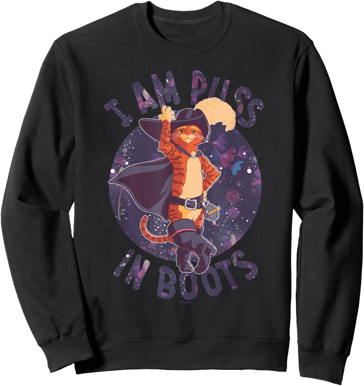 DreamWorks Puss in Boots: The Last Wish Celestial Puss Logo Small Sweatshirt - Sweatshirt | Black