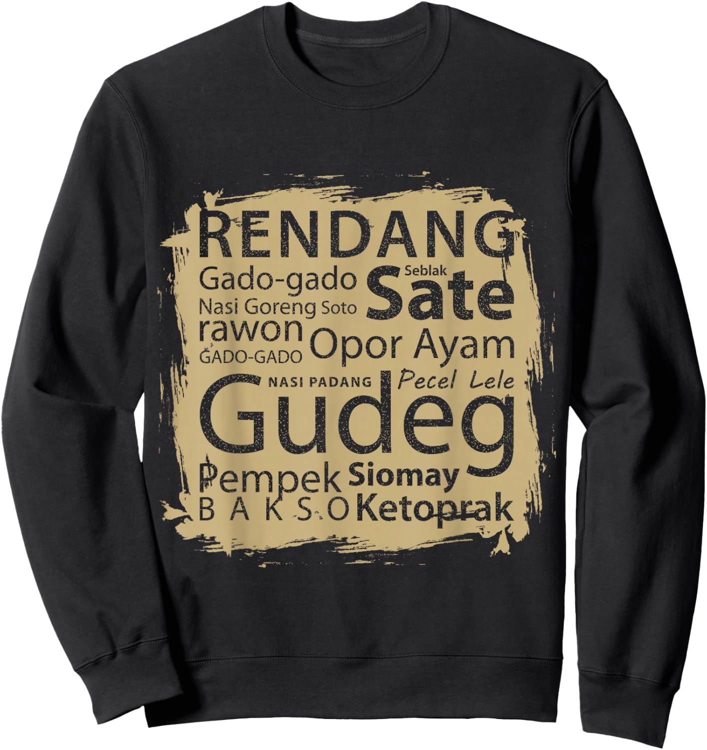 Vintage Retro Apparel Of Indonesia Food Top Favorit Indonesia Food Sweatshirt - Sweatshirt | Black
