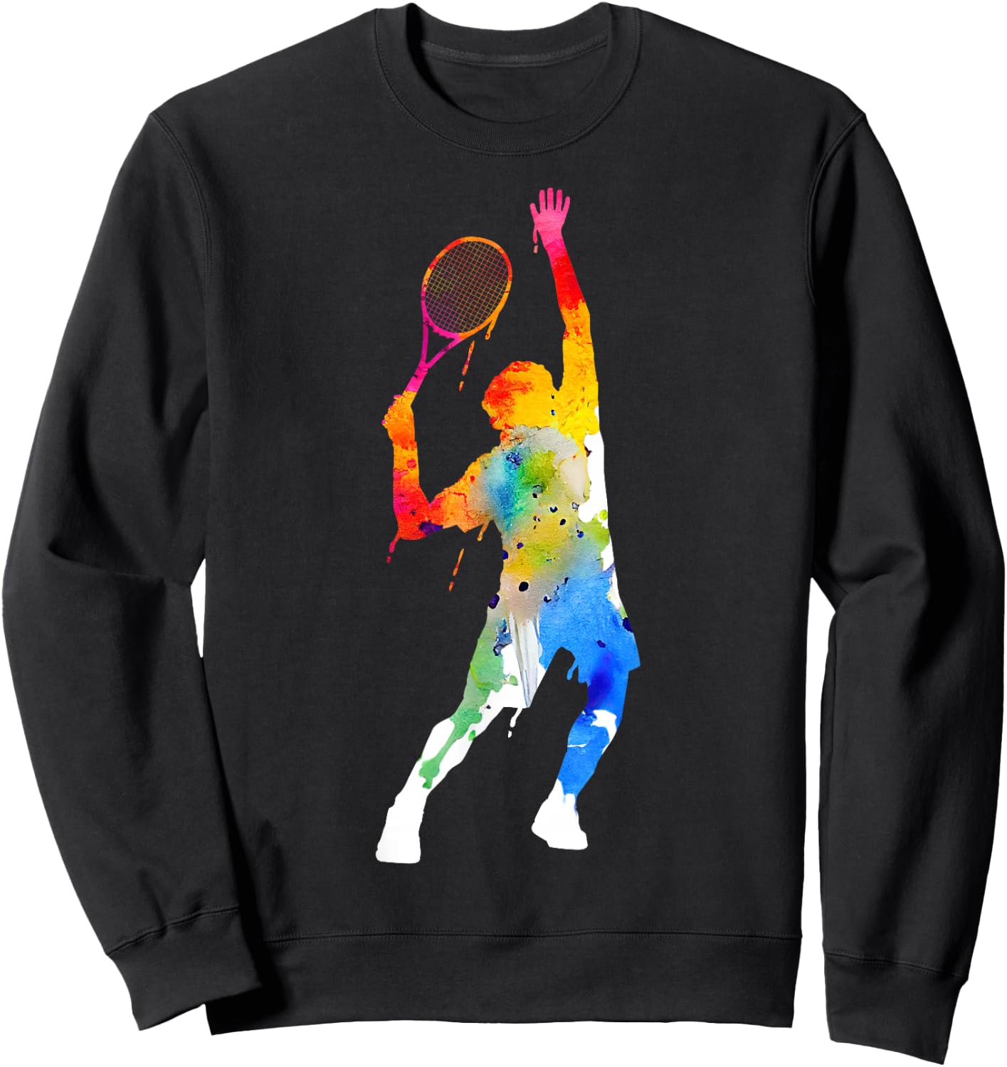 Colourful Tennis Player Sweatshirt - Sweatshirt | Black