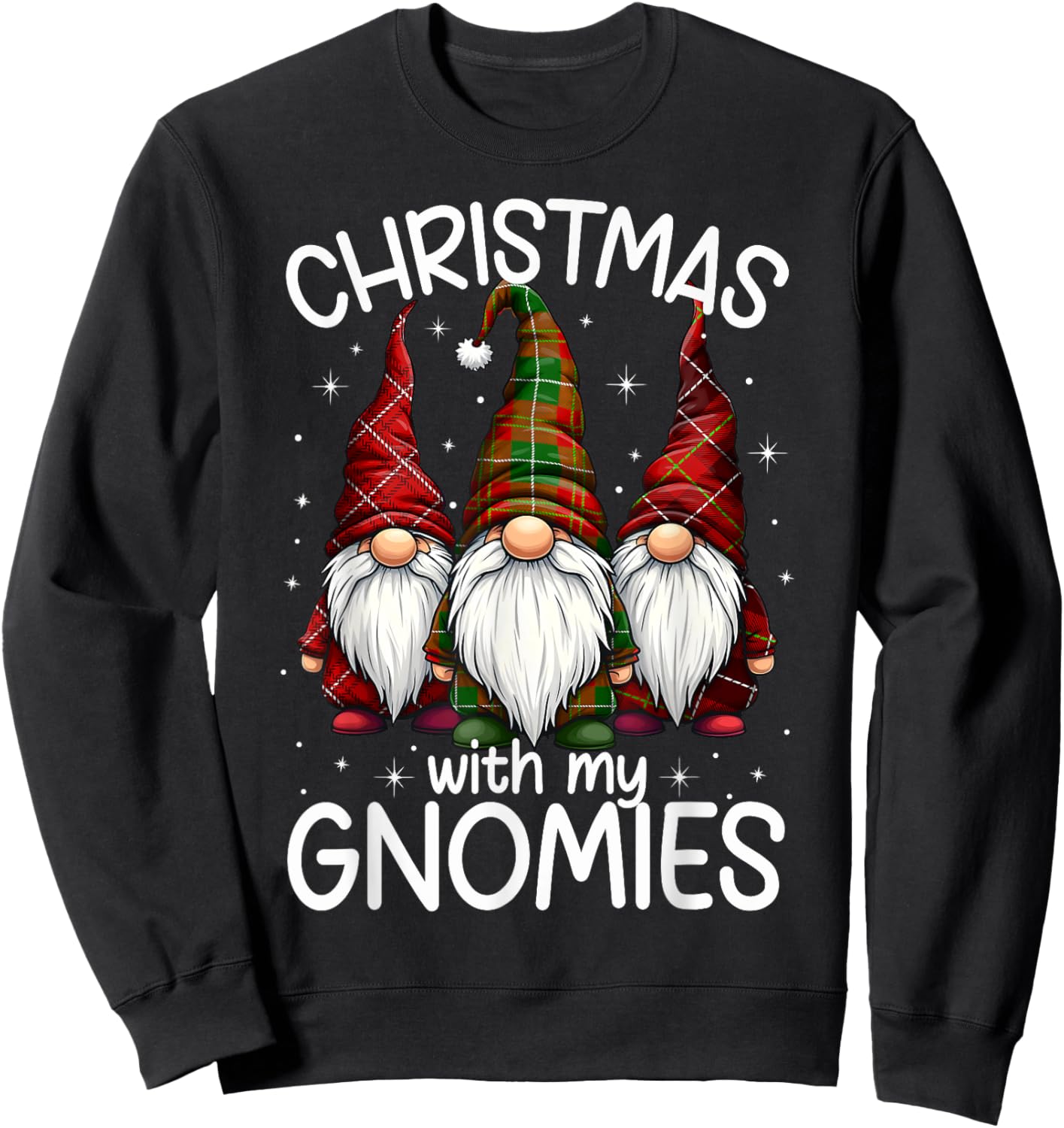 Christmas With My Gnomies Xmas Family Gnome Winter Holiday Sweatshirt - Sweatshirt | Black