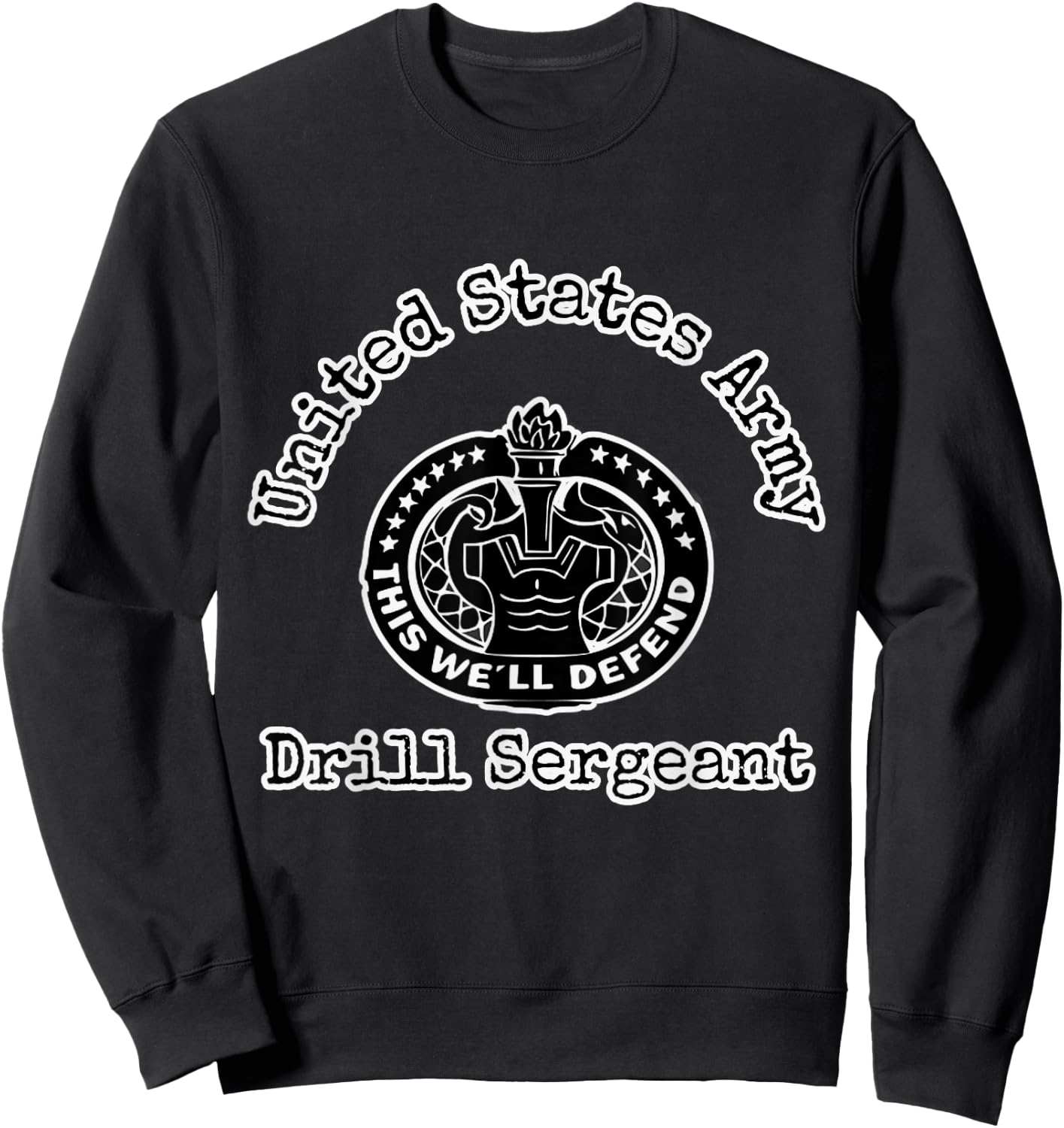 Army Drill Sergeant Badge Sweatshirt - Sweatshirt | Black