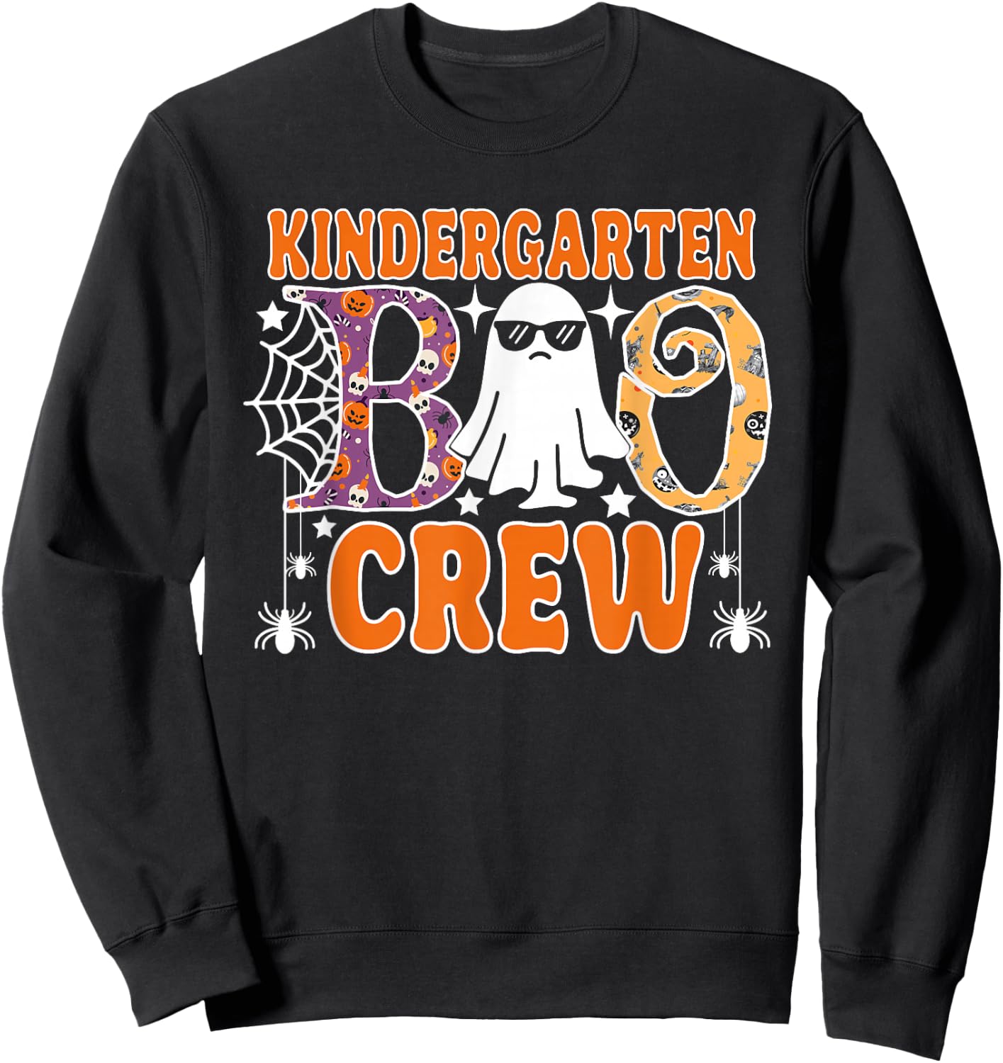 Kindergarten Boo Crew Funny Halloween Teachers Students Sweatshirt - Sweatshirt | Black