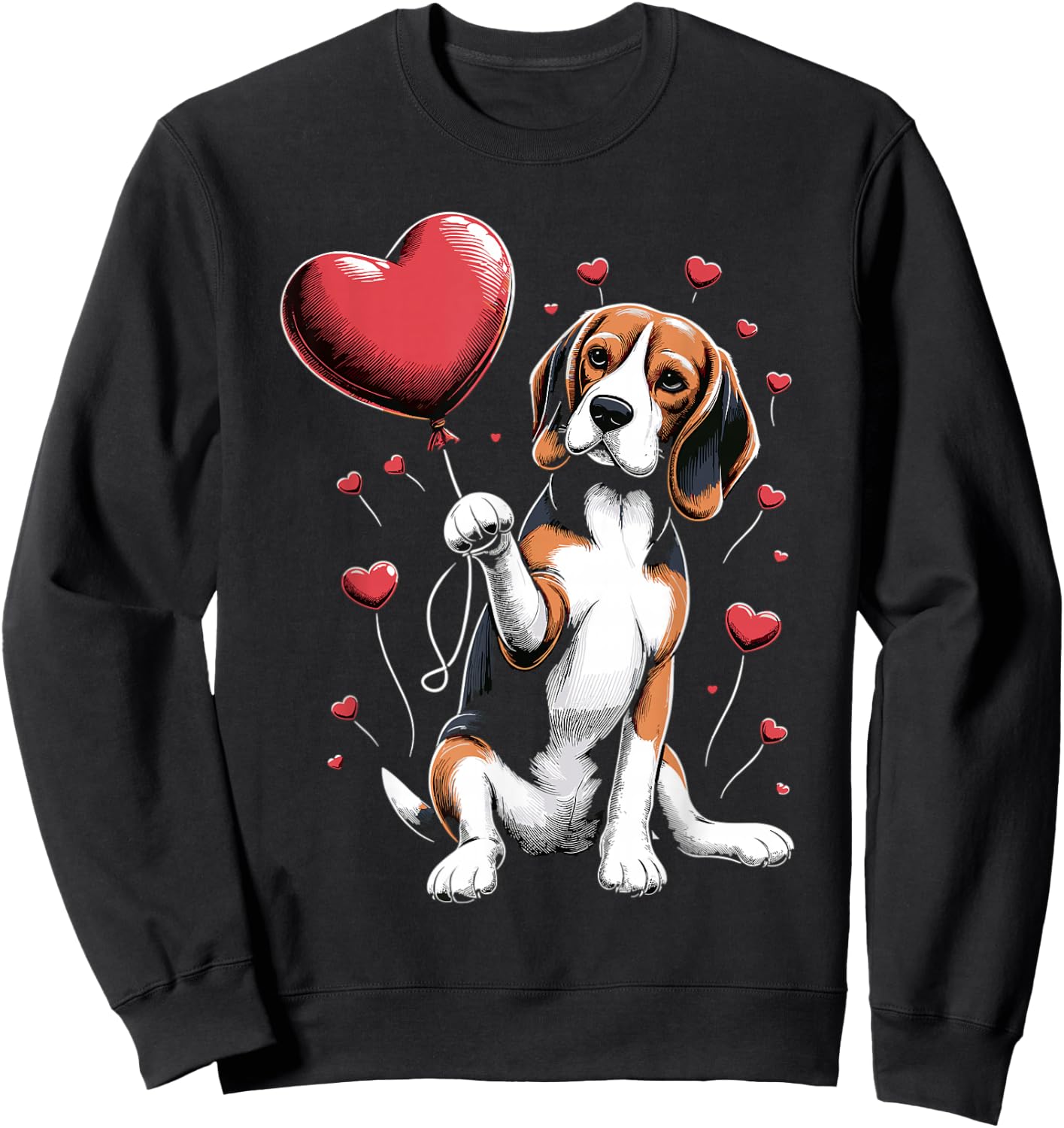Beagle Dog Valentine's Day Dog Owner Valentine Sweatshirt - Sweatshirt | Black
