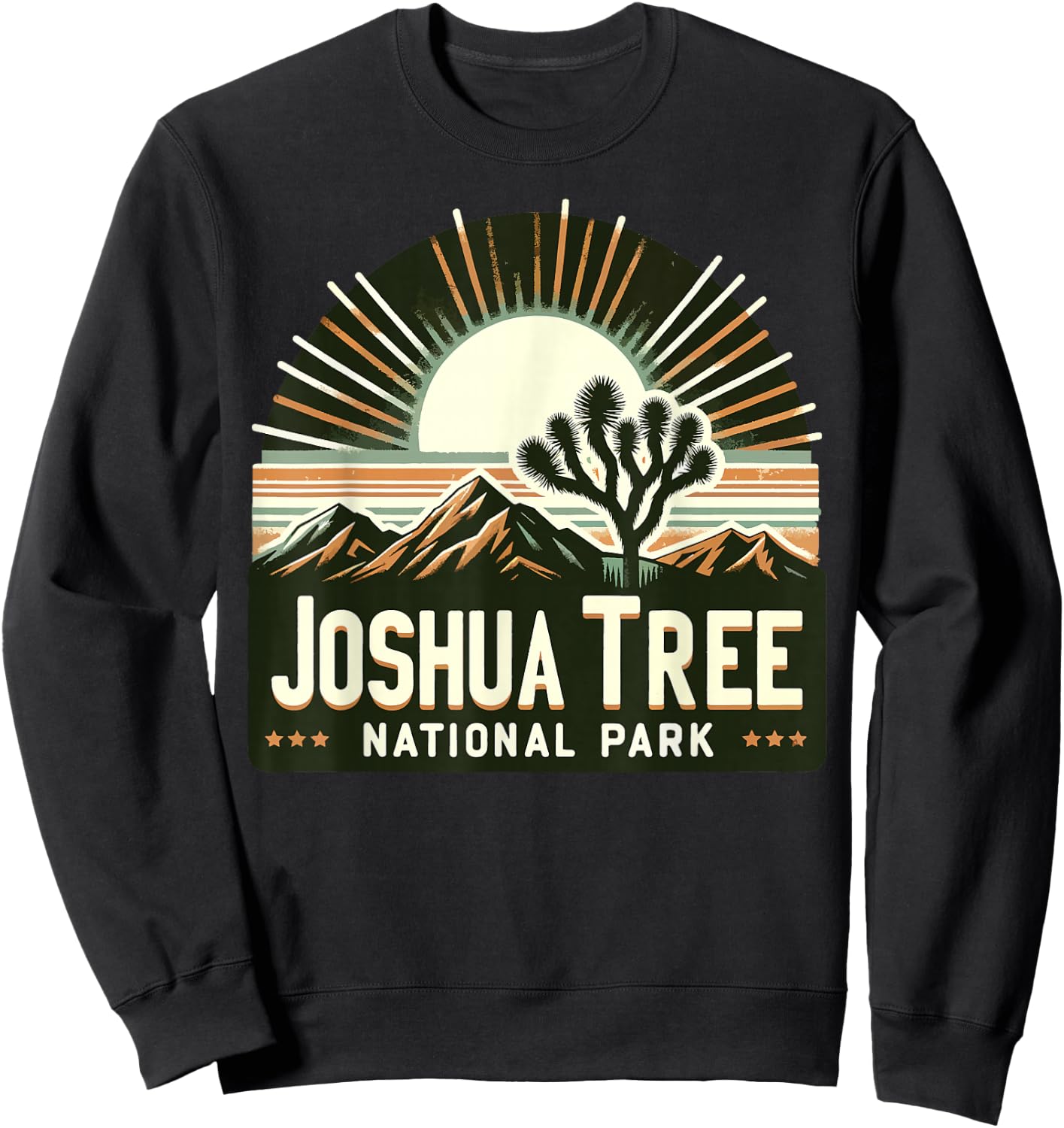 Joshua Tree National Park Retro Vintage Hike Camping Outdoor Sweatshirt - Sweatshirt | Black