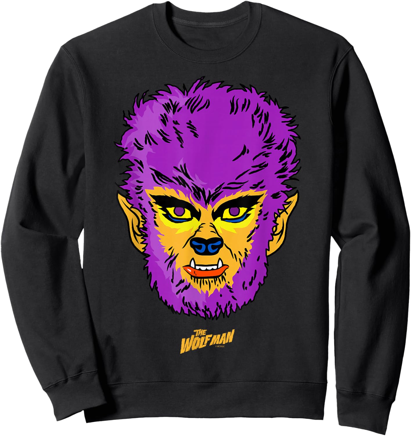 Universal Monsters Wolfman Retro Big Face Sweatshirt - Sweatshirt | Black