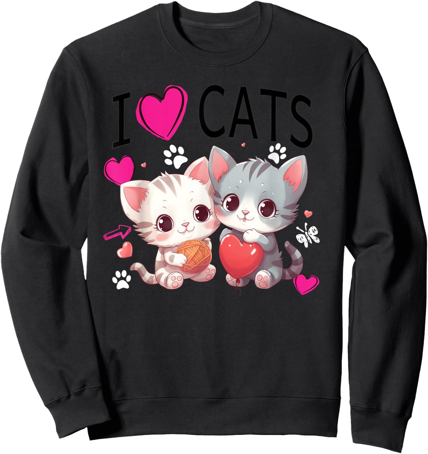 I love cats Just a girl who loves Cats Gifts idea Sweatshirt - Sweatshirt | Black
