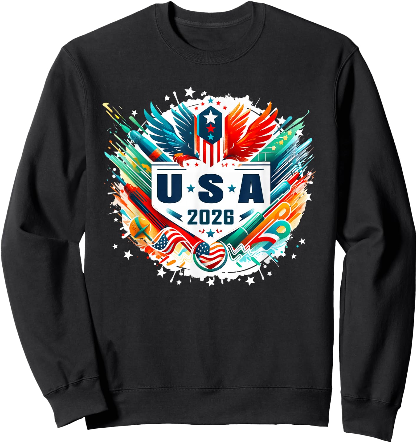 USA 2026 Go United States Sport USA Team 2026 USA Sweatshirt - Sweatshirt | Black