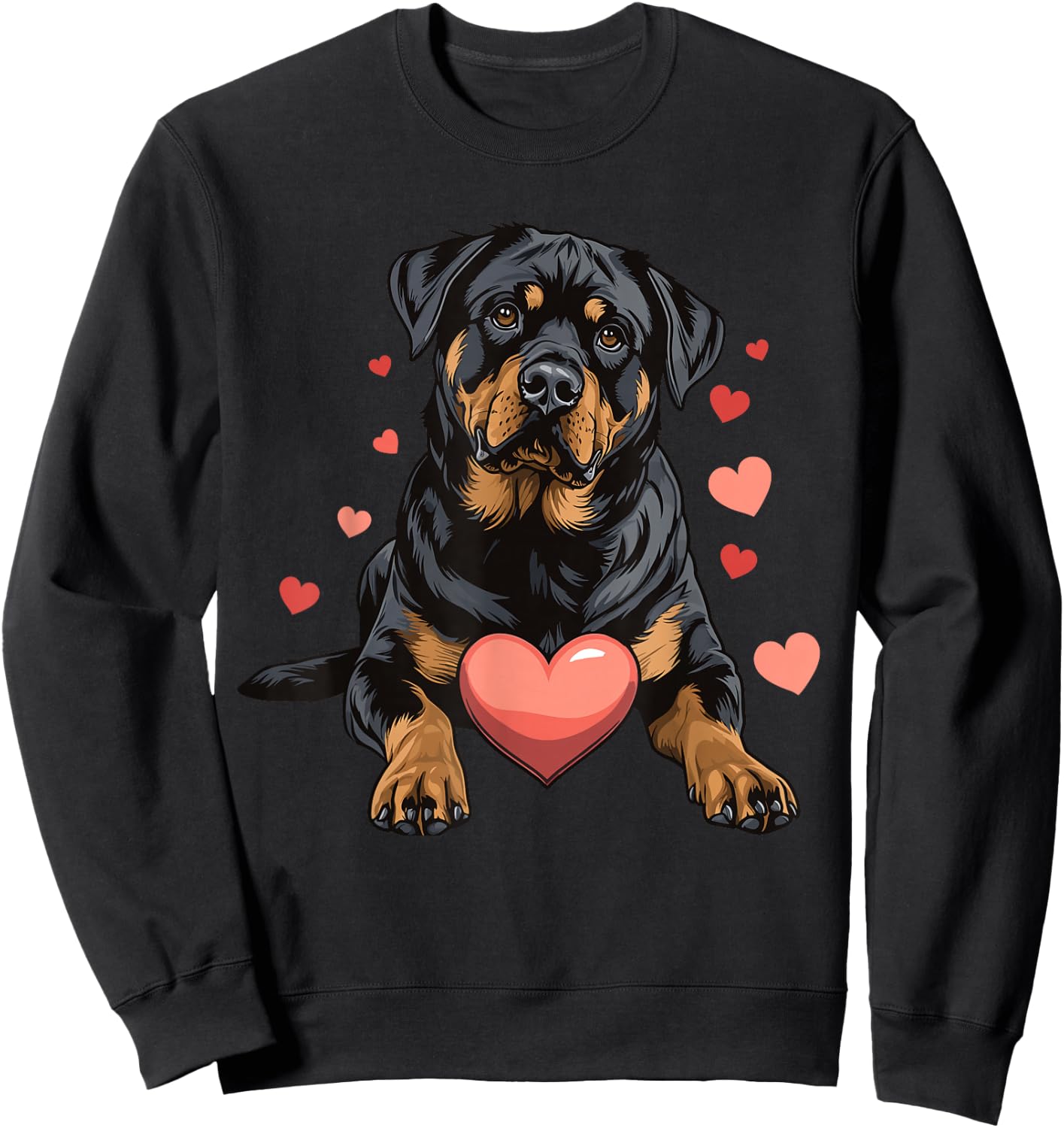 Rottweiler Dog Heart Pet Dog Animal Lover Sweatshirt - Sweatshirt | Black