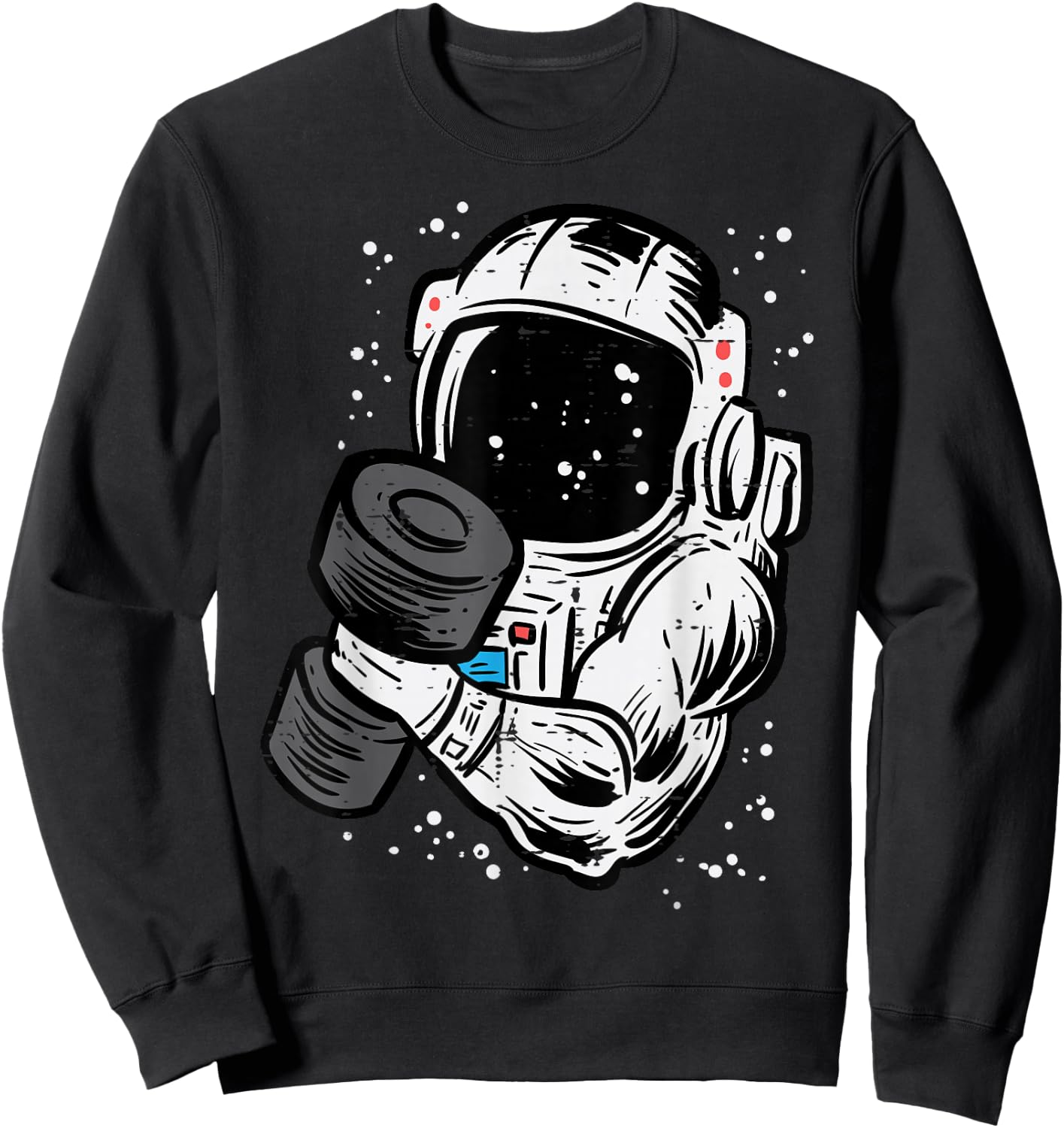 Astronaut Workout Dumbbell Space Gym Fitness Men Women Kids Sweatshirt - Sweatshirt | Black