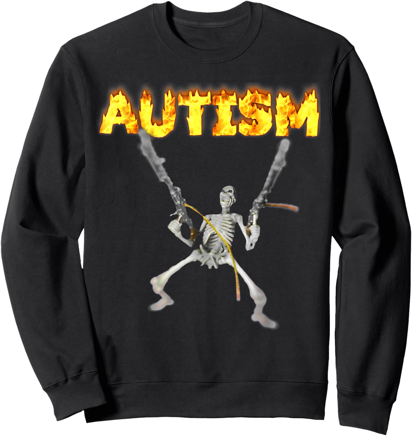 Autism Skeleton Funny Oddly Specific Dank Meme Sweatshirt - Sweatshirt | Black