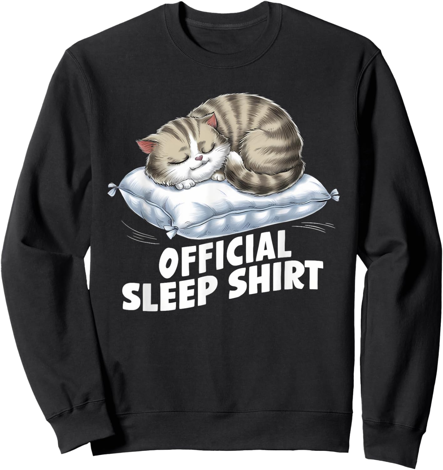 Official Sleep Shirt Cat Pajamas Nightgown Sweatshirt - Sweatshirt | Black