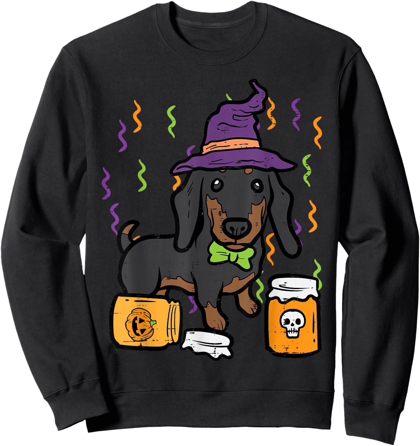 Halloween Dachshund Dog Wiener Doxie Costume Women Kids Men Sweatshirt - Sweatshirt | Black