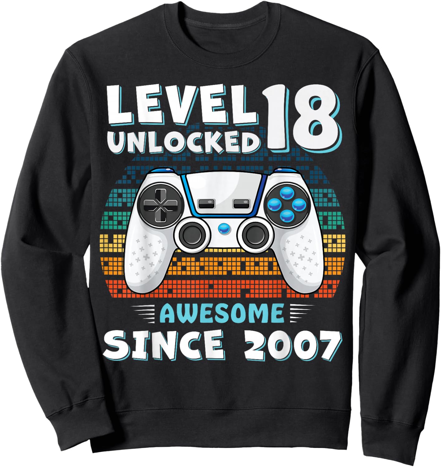 18 Year Old BDay Decorations Men Boy 18yr 2007 18th Birthday Sweatshirt - Sweatshirt | Black