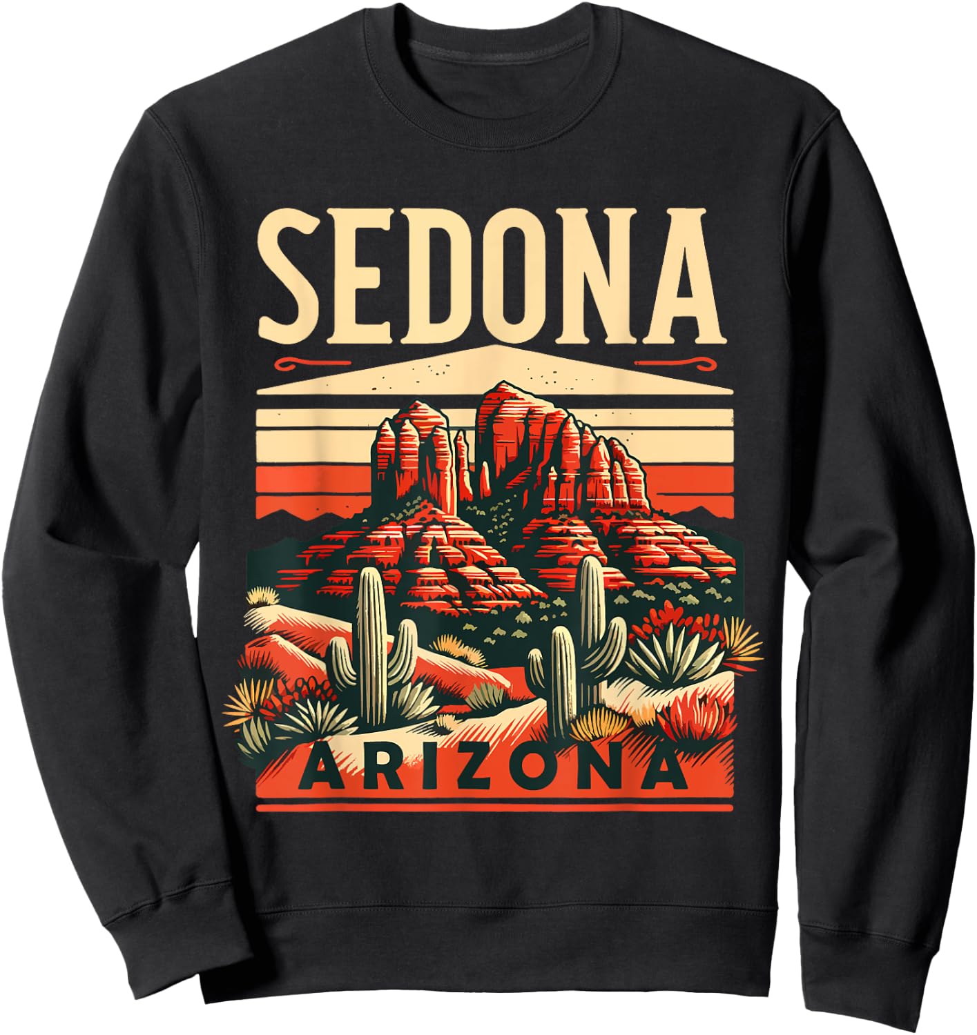 Vintage Sedona Arizona Hiking Outdoor Mountain Sedona AZ Sweatshirt - Sweatshirt | Black