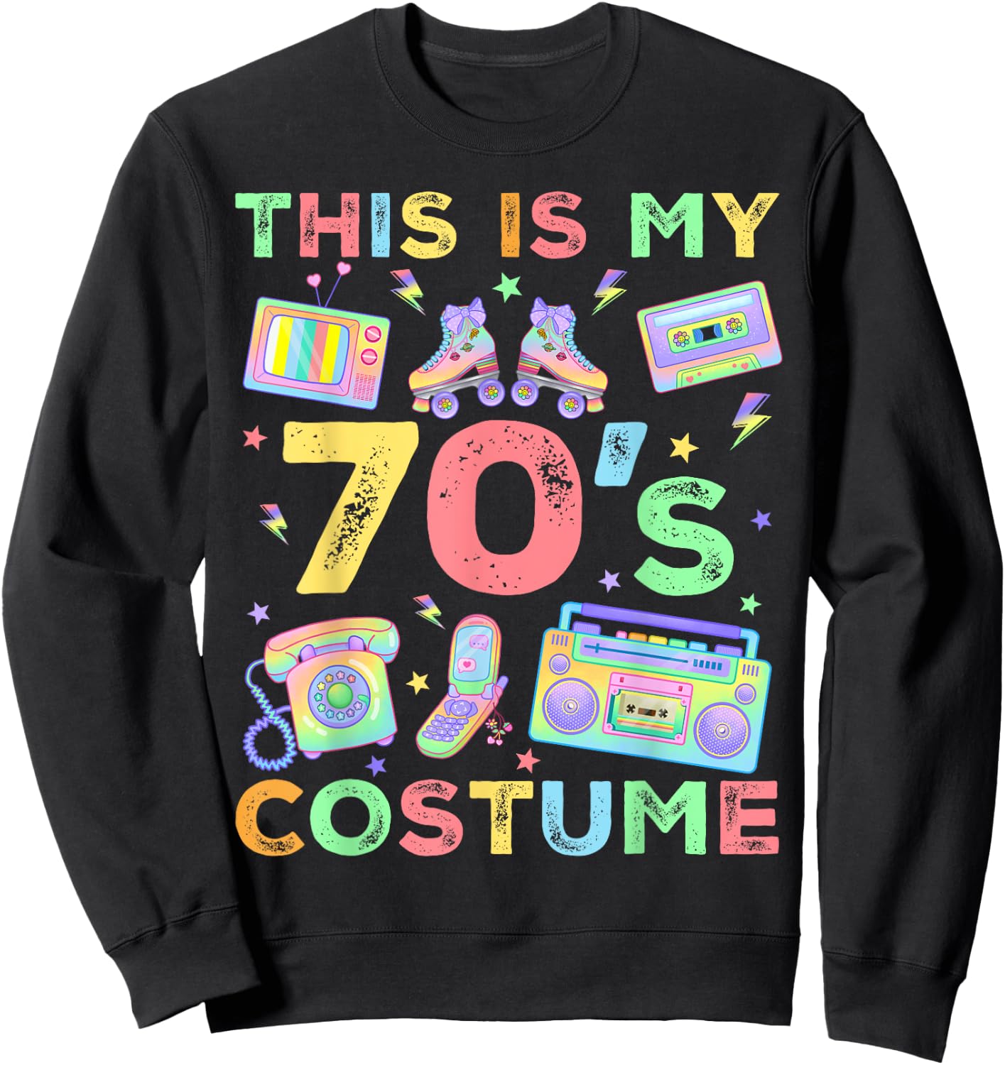This Is My 70s Costume 70's style Seventies Retro Party Sweatshirt - Sweatshirt | Black