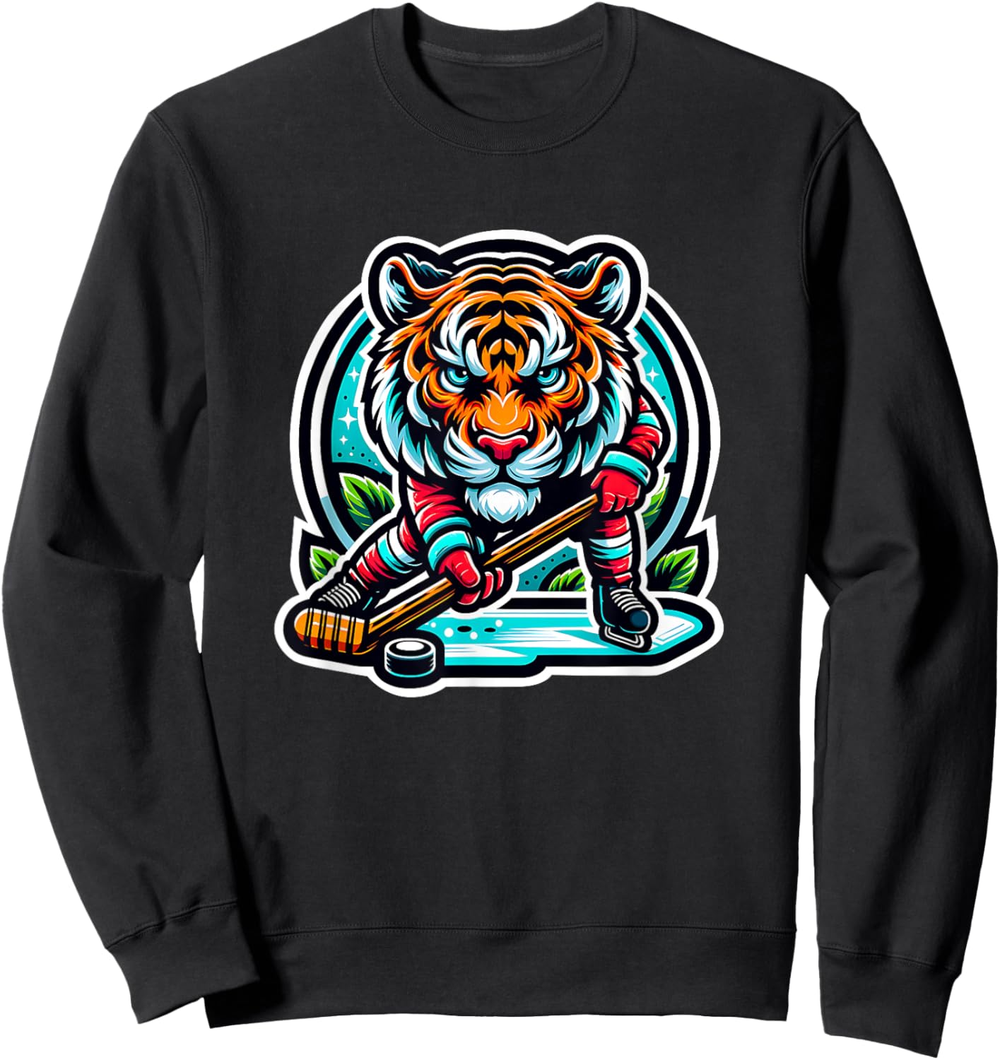 Ice Hockey Tiger Unleash Your Roar Sweatshirt - Sweatshirt | Black