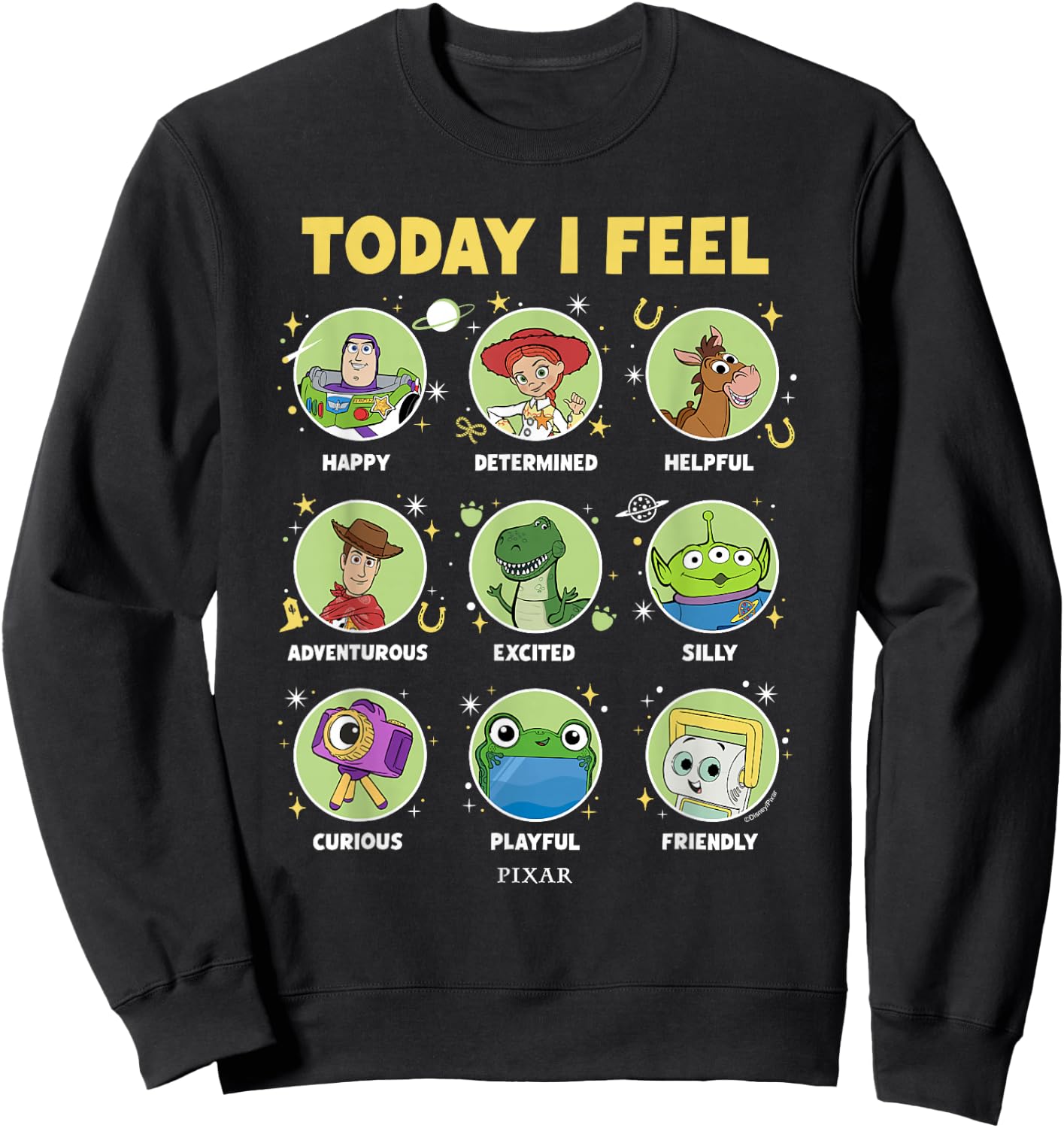 Disney Pixar Toy Story 5 Today I Feel Character Stack Sweatshirt - Sweatshirt | Black
