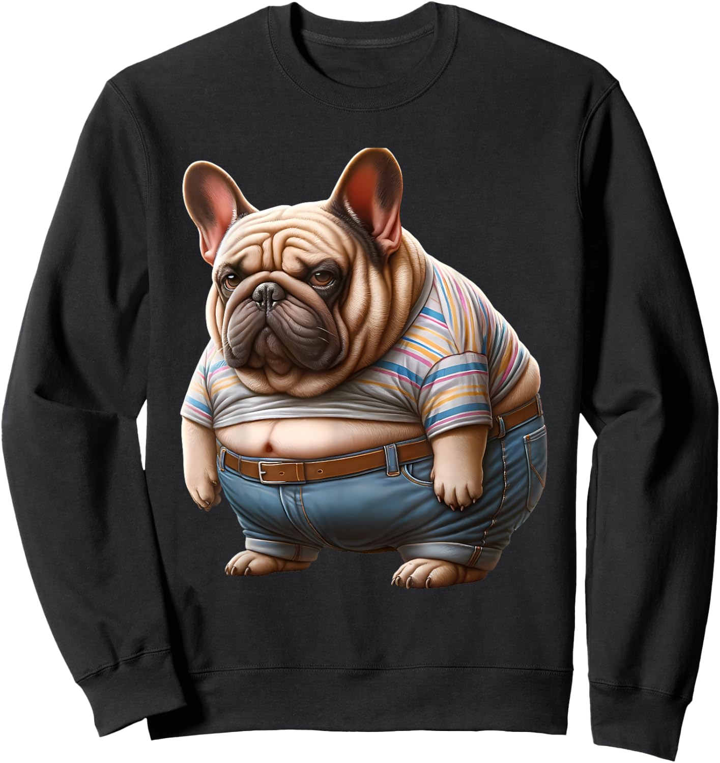 Hilarious Chunky French Bulldog for Fat Dog Lovers Sweatshirt - Sweatshirt | Black
