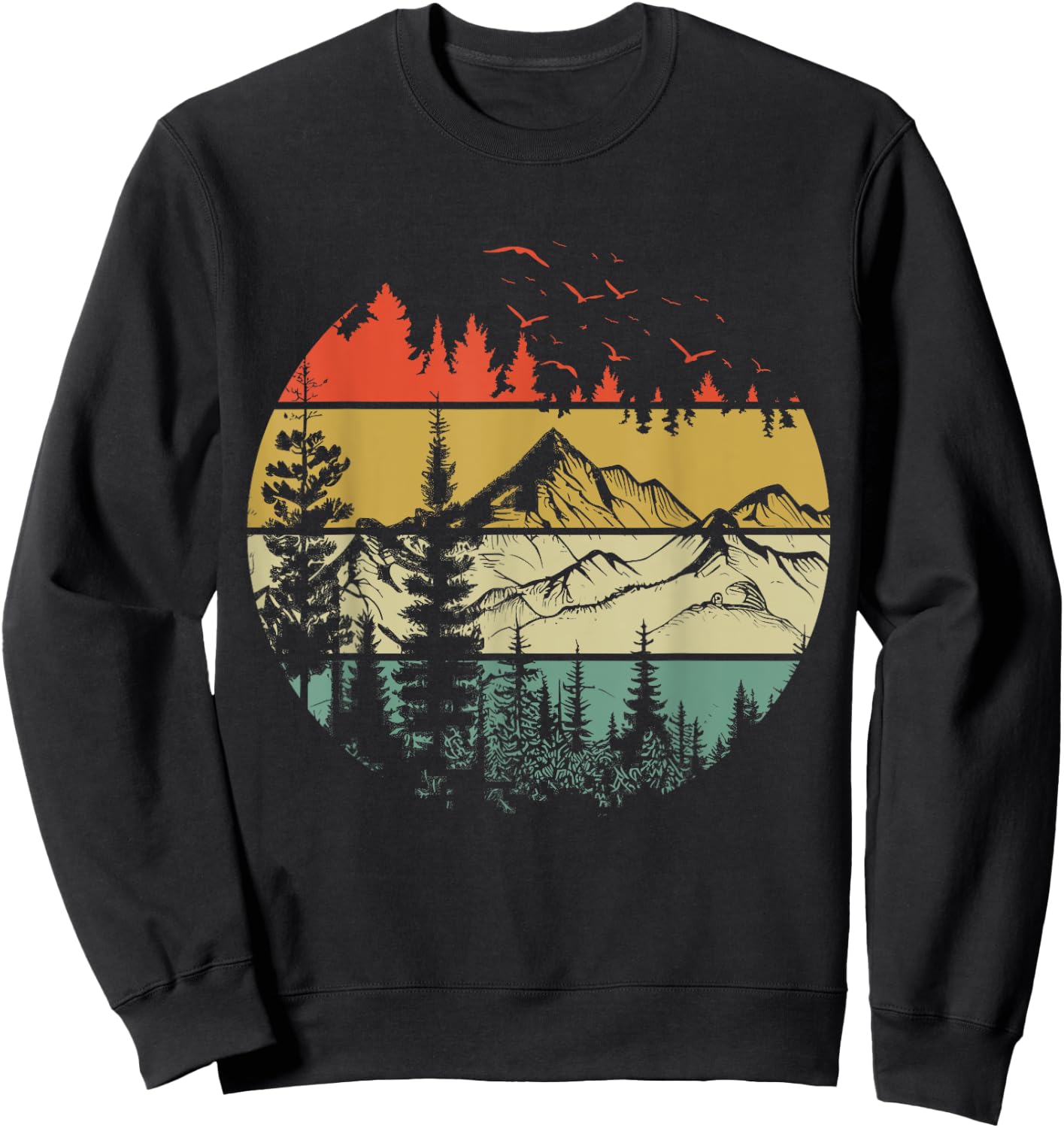 Trees Wildlife Nature Vintage Forest Sweatshirt - Sweatshirt | Black