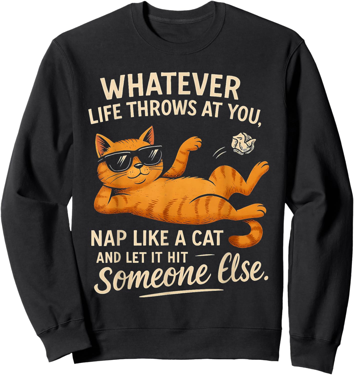 Funny Cat Graphic Quote for Cat Lovers And Cat Owners Sweatshirt - Sweatshirt | Black