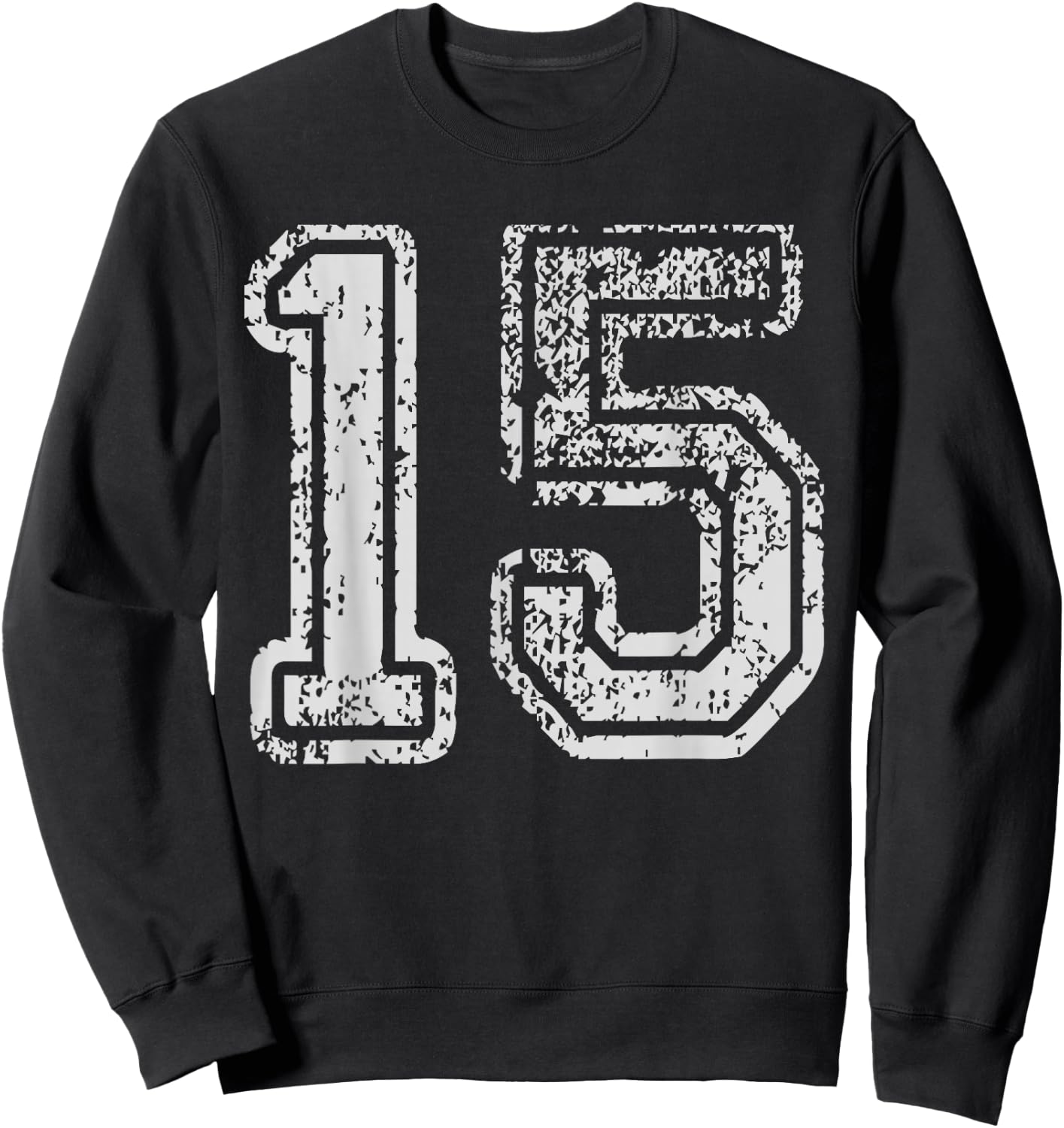 Team Jersey 15 Uniforms Number Fifteen School Sport Birthday Sweatshirt - Sweatshirt | Black