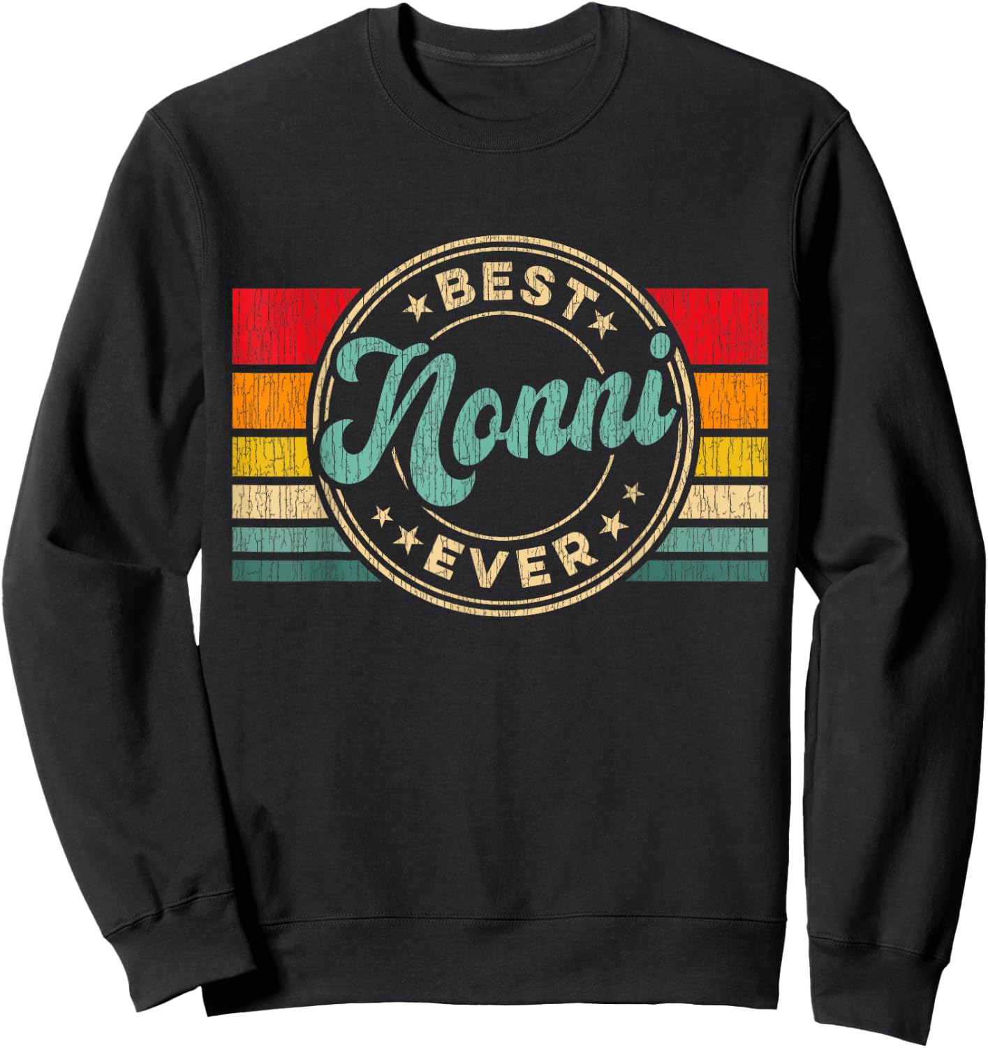 Best Nonni Ever Vintage Retro Mother's Day Gift Sweatshirt - Sweatshirt | Black