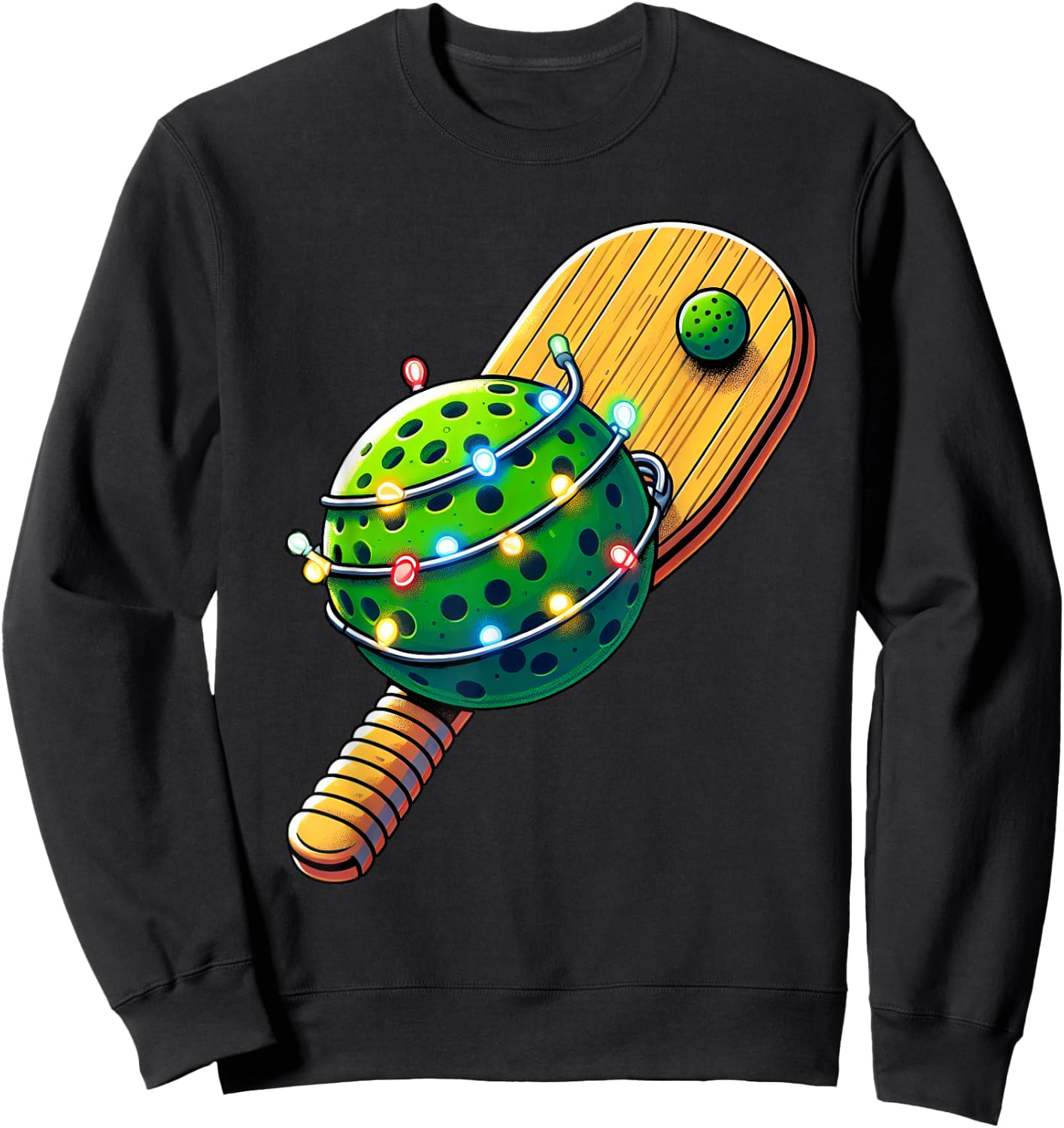 Christmas Pickle Ball Xmas Santa Pickle Ball Lovee Boy Girl Sweatshirt - Sweatshirt | Black