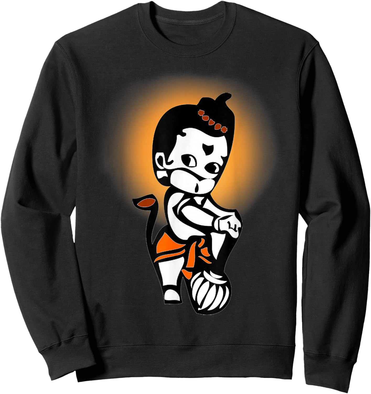 Cute Baby Lord Hanuman Sweatshirt - Sweatshirt | Black