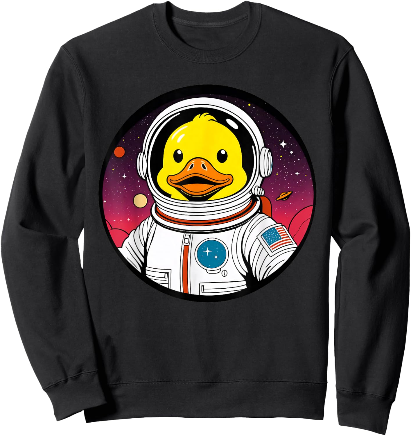 Cute Rubber Duck Space Astronaut Duck Lovers Men Women Kids Sweatshirt - Sweatshirt | Black