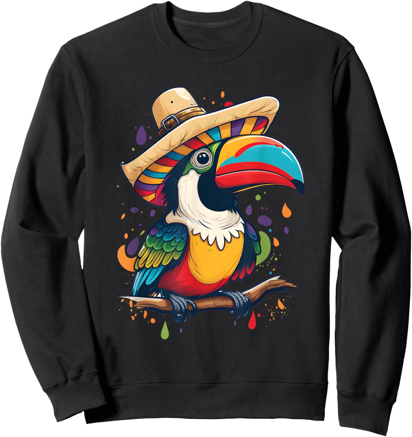 Cinco de Mayo Boys Mexican Sombrero Tucan Sweatshirt - Sweatshirt | Black