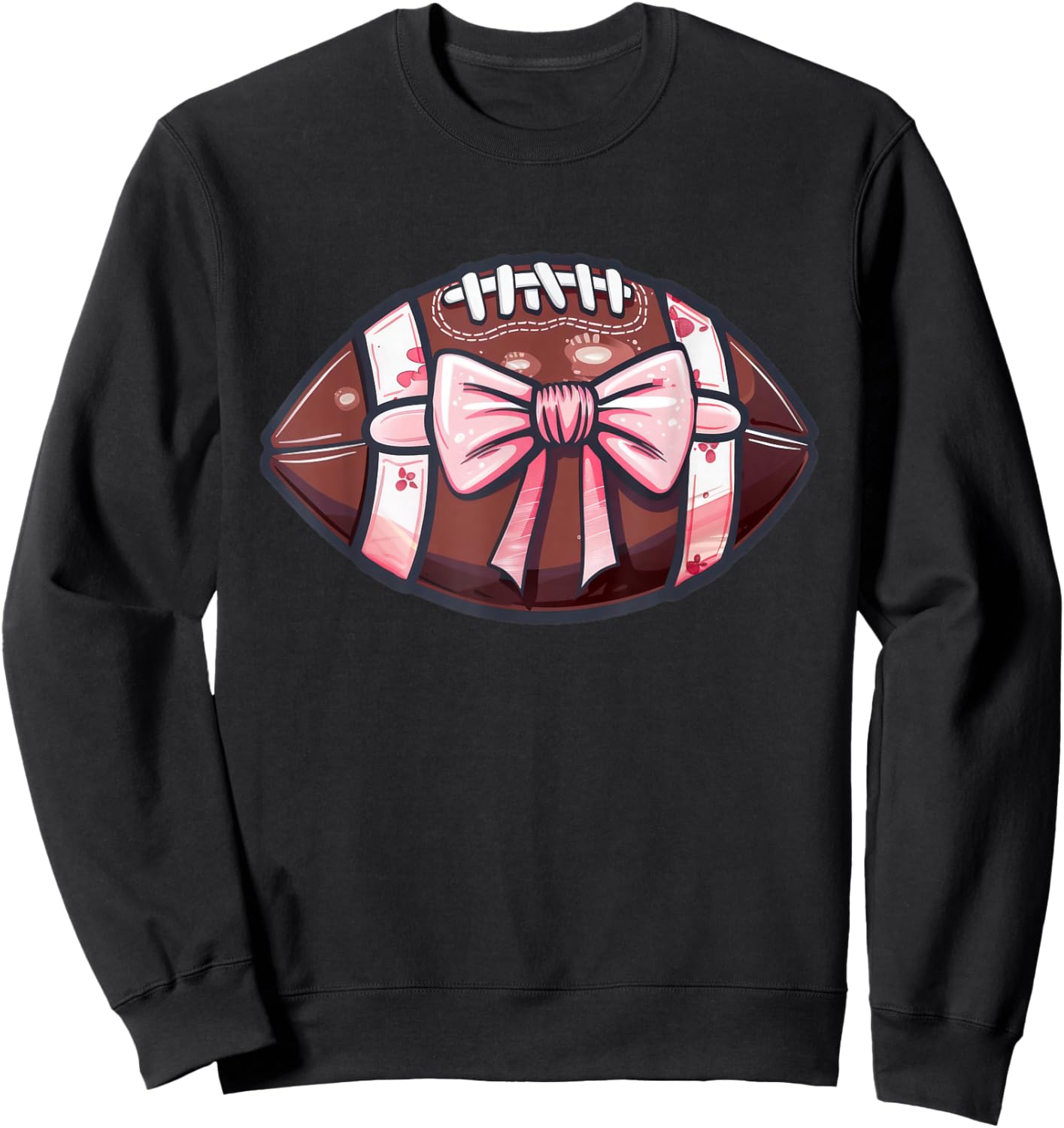 Football Girl Bow Sweatshirt - Sweatshirt | Black