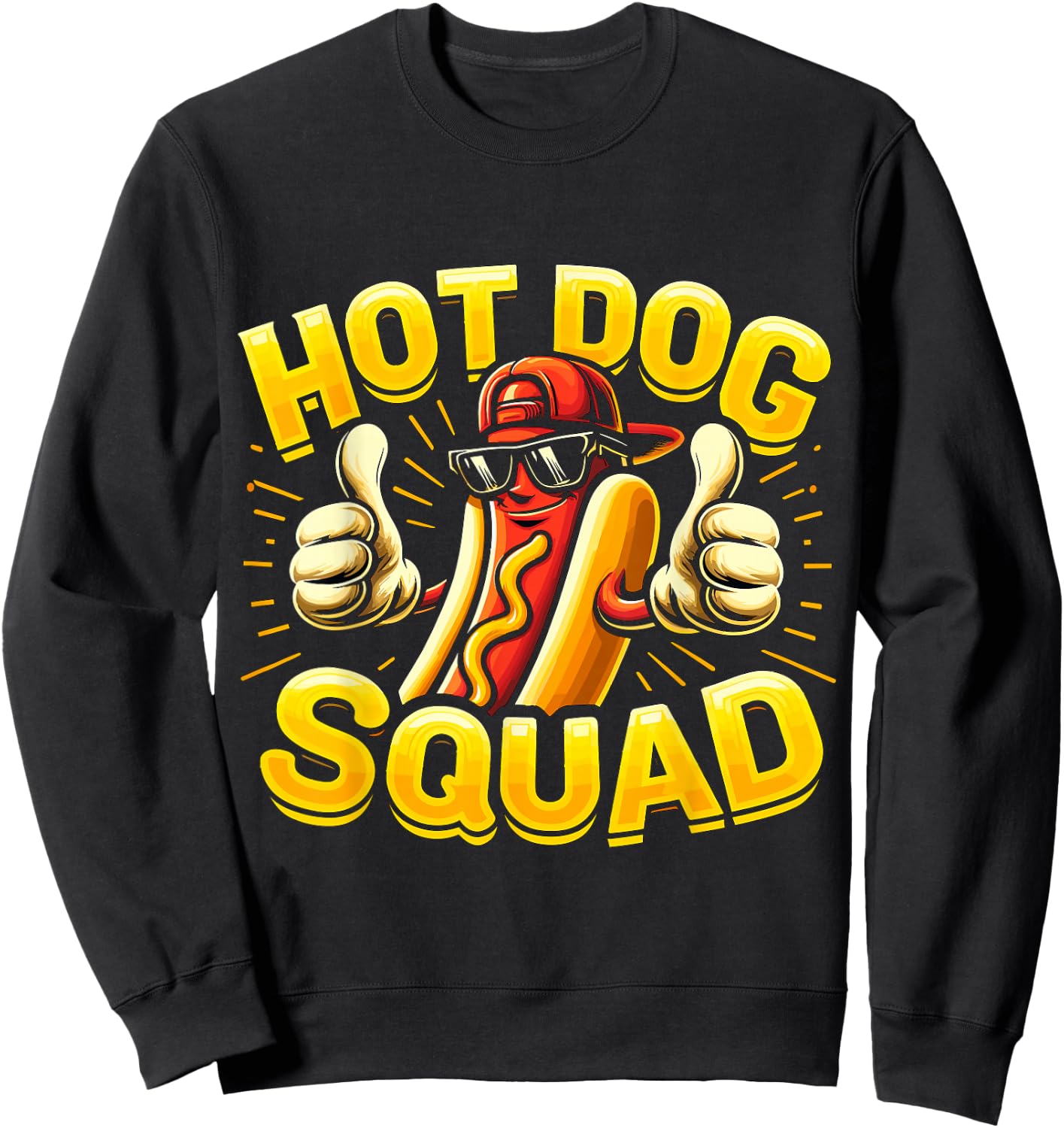 Hot Dog Squad Food Hotdog lover Sweatshirt - Sweatshirt | Black