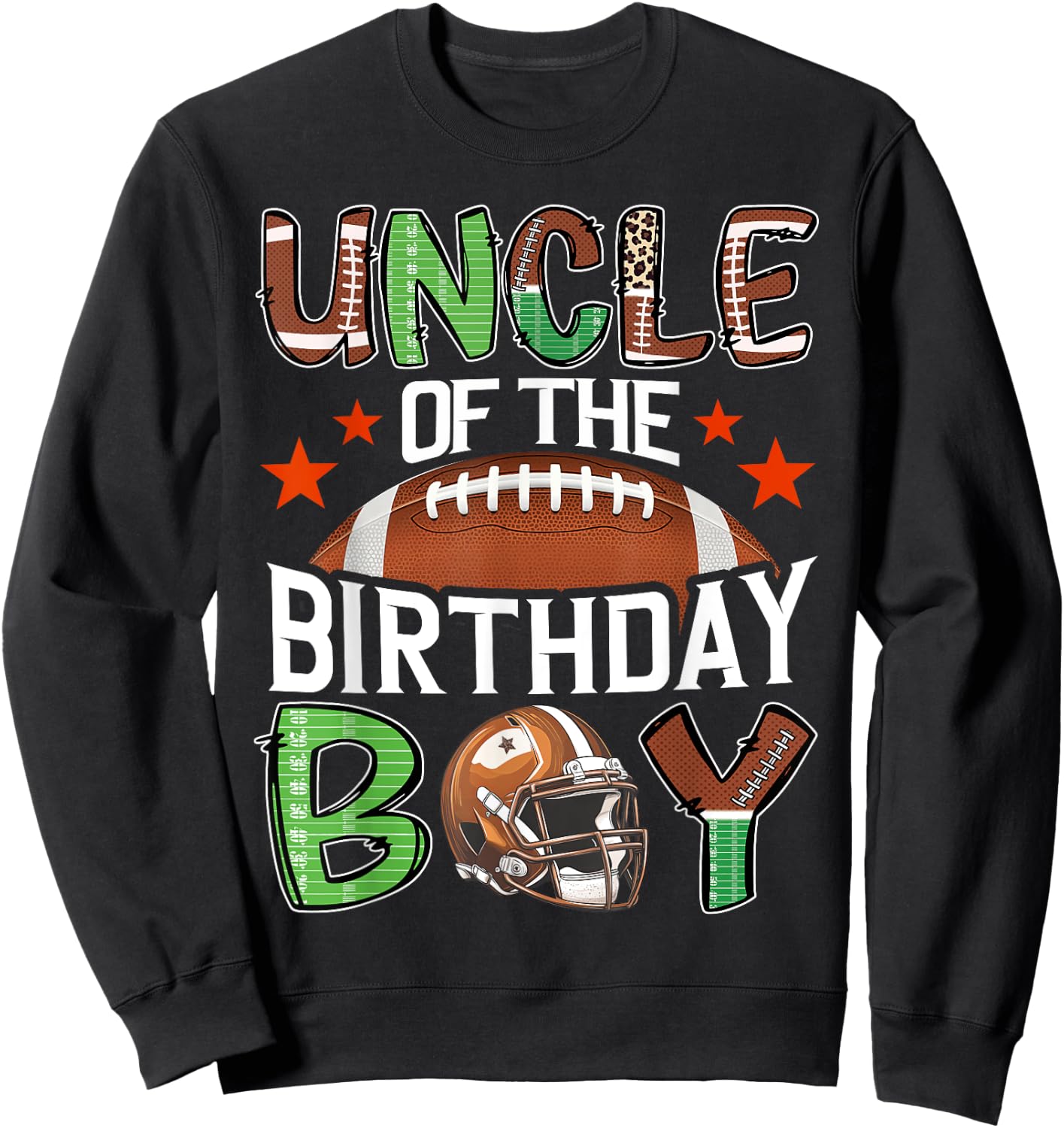 Uncle Of The Birthday Boy Game Day Football Sweatshirt - Sweatshirt | Black