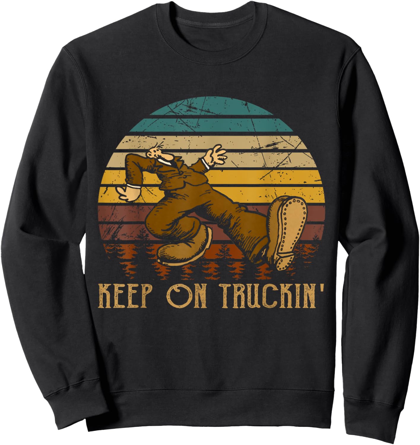 Vintage Styles 70s Music Retro Cars Truck - Keep On Truckin' Sweatshirt - Sweatshirt | Black