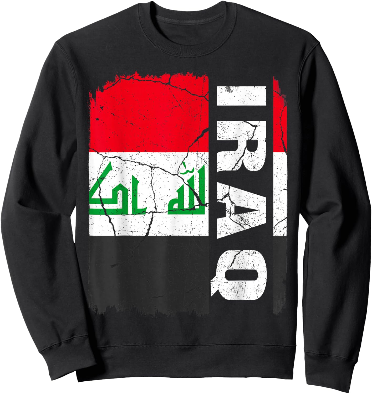 Vintage Iraqis Flag Iraq Pride Roots Heritage Gift Sweatshirt - Sweatshirt | Black