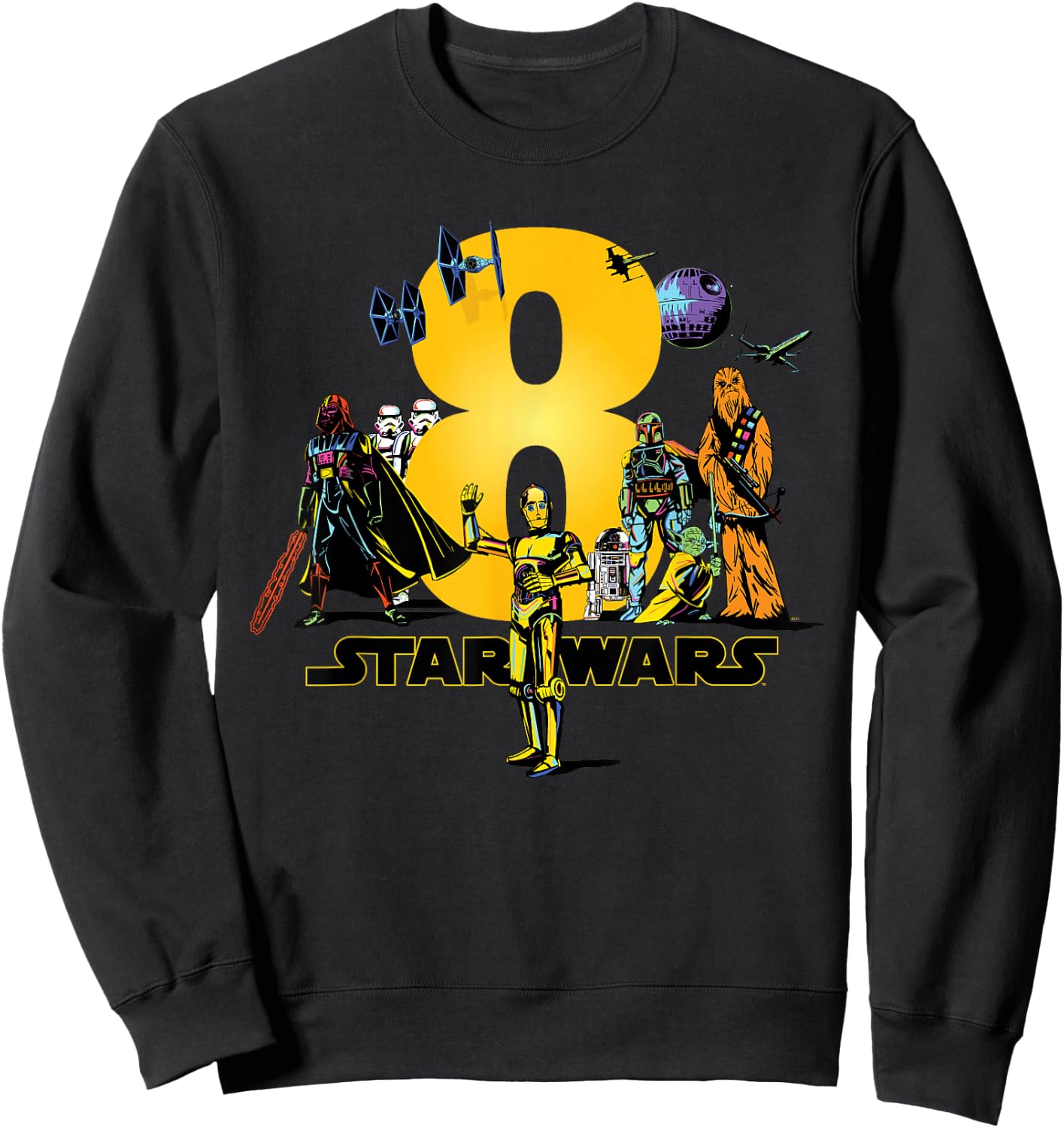 Star Wars Classic Characters Eighth Birthday 8 Years Old Sweatshirt - Sweatshirt | Black