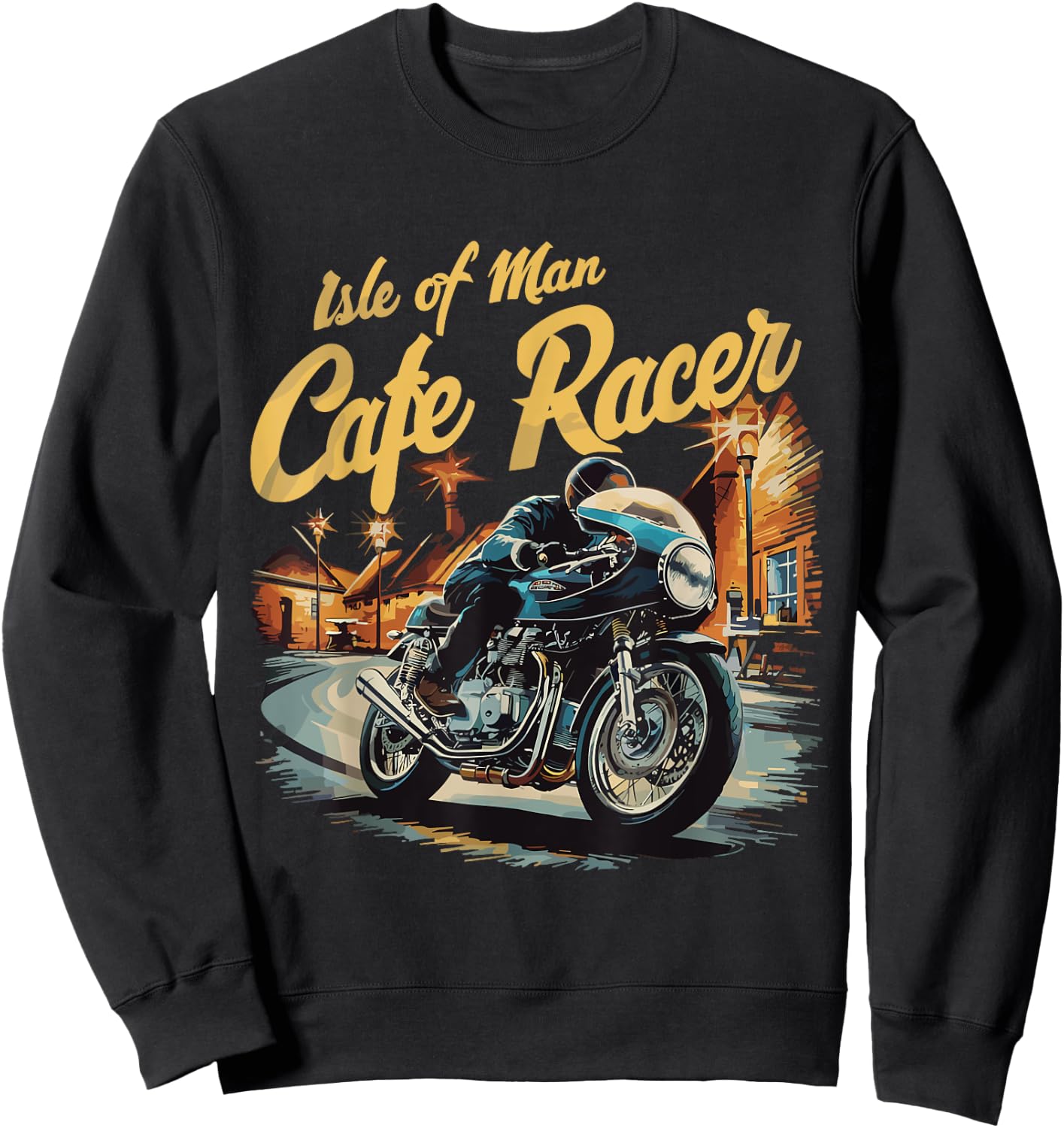 Isle of Man Motorcycle Cafe Racer Retro Vintage TT Races Sweatshirt - Sweatshirt | Black