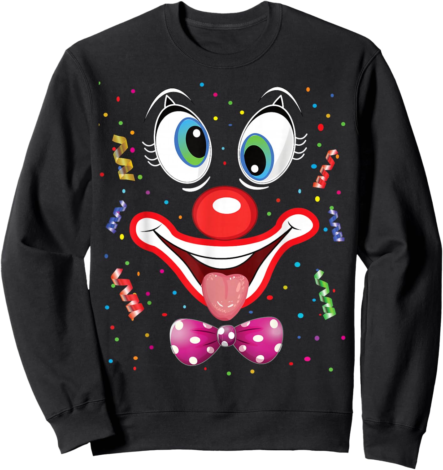 Carnival Clown Face Circus Costume Kids Men Women Carnivals Sweatshirt - Sweatshirt | Black