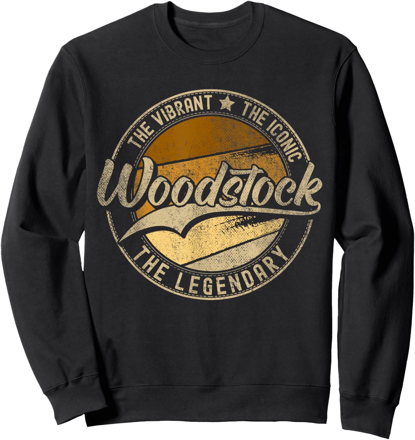 Woodstock CT | Connecticut | Vintage Distressed Sweatshirt - Sweatshirt | Black